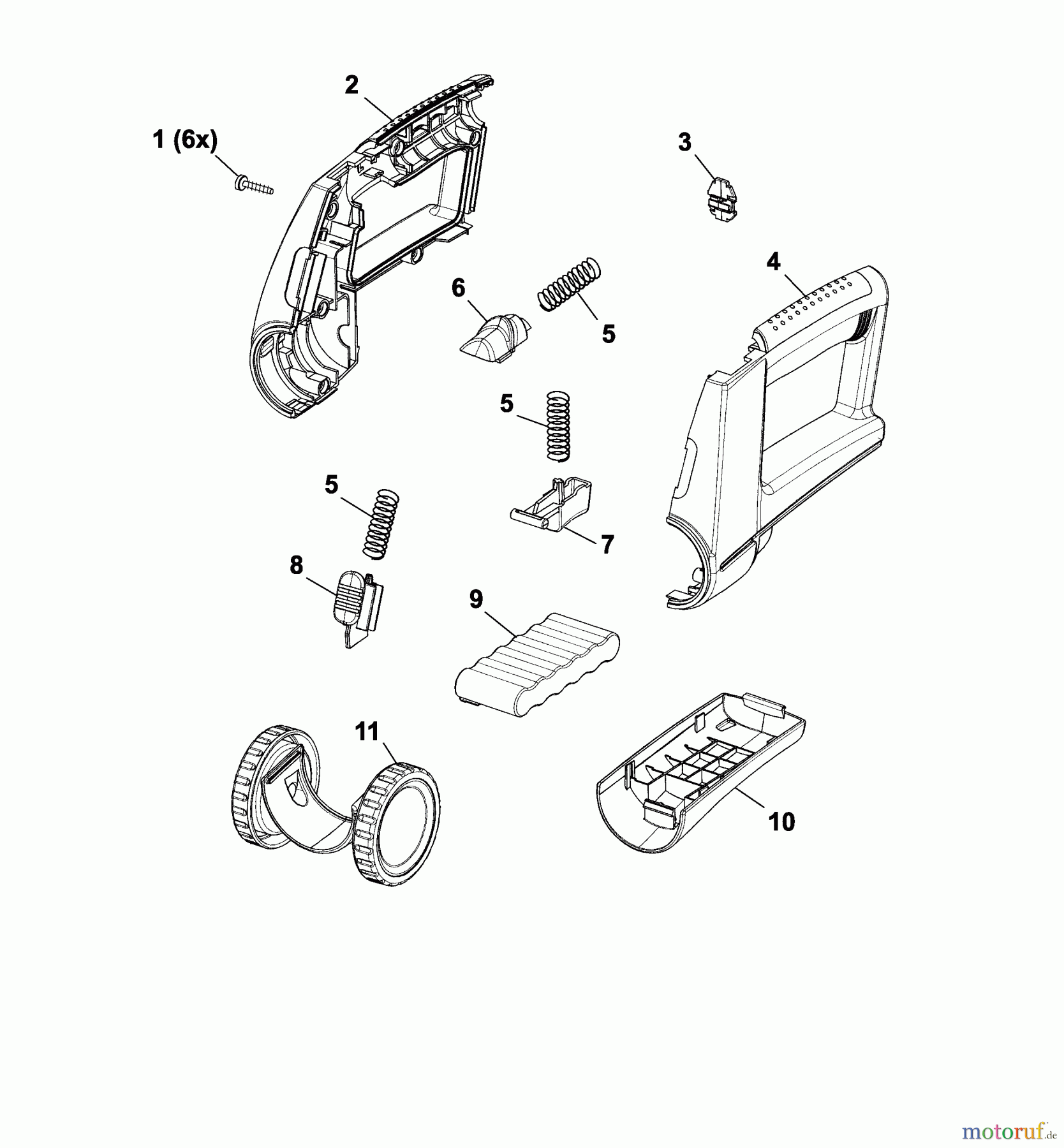 Wolf-Garten Akkuscheren Accu 60 7085000 Serie B-D (2005) Batterie, Räder