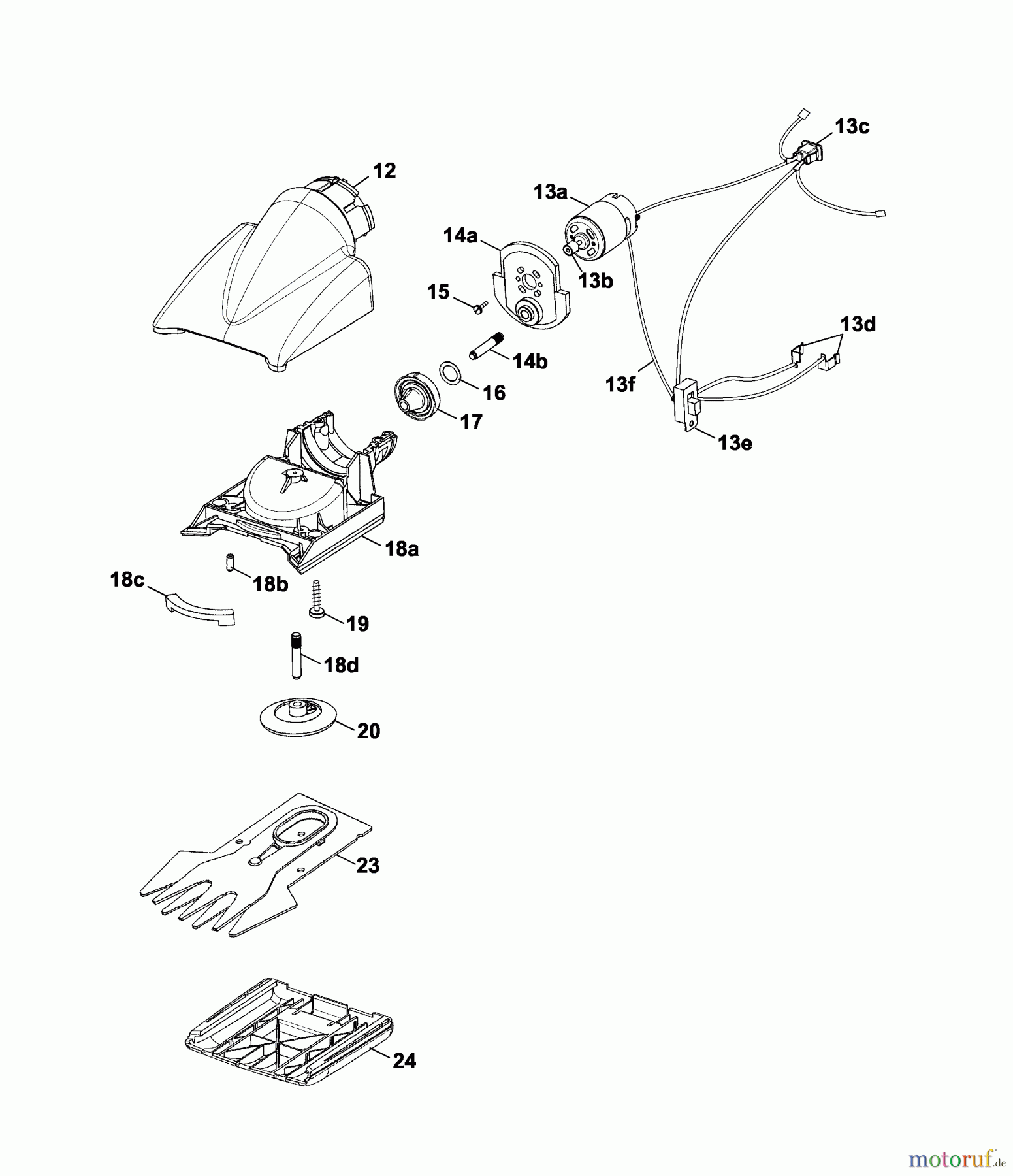  Wolf-Garten Akkuscheren Accu 80 7085680 Serie A  (2006) Drehkopf, Ladegerät, Messer