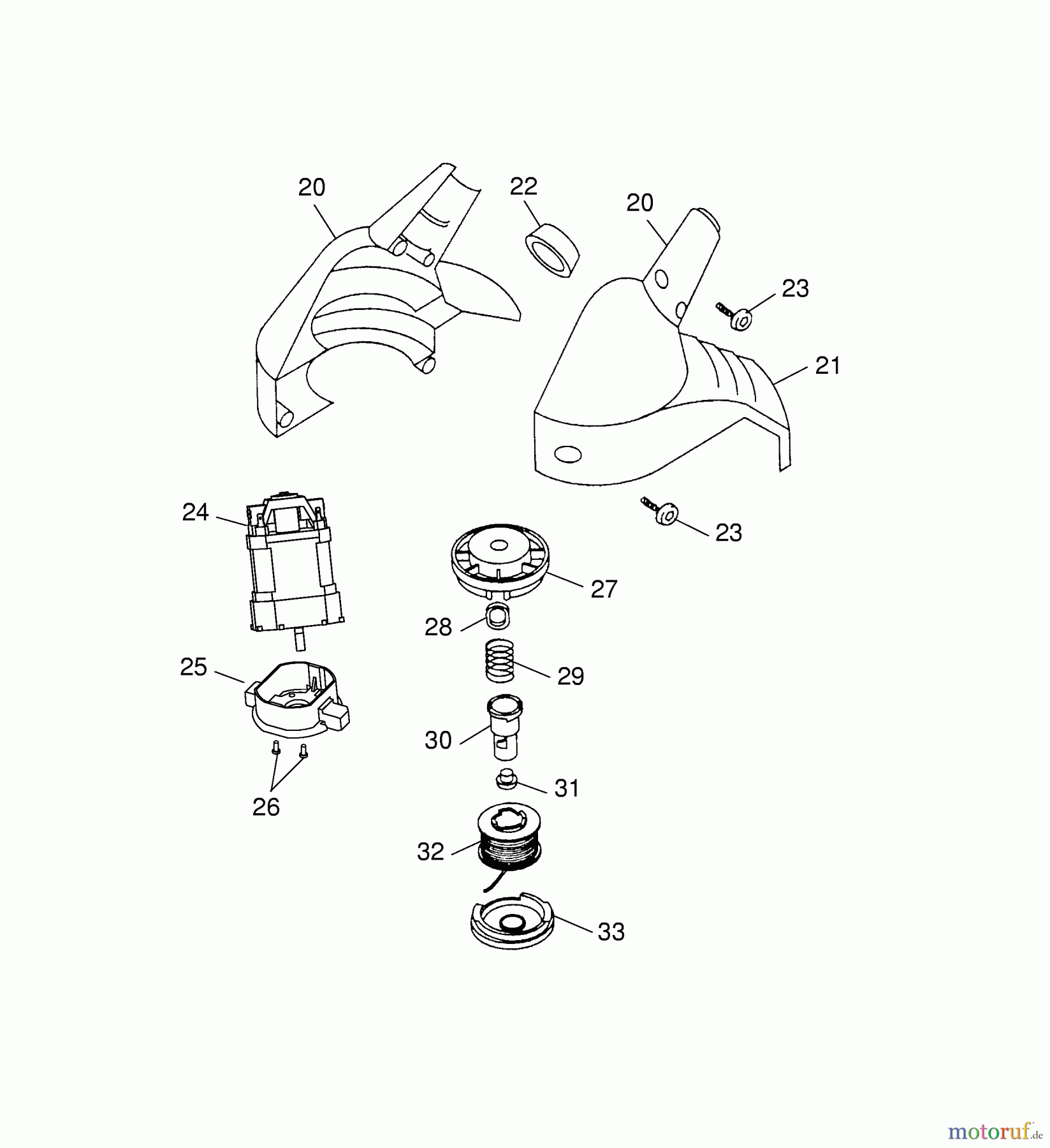 Wolf-Garten Elektrotrimmer RQ 250 7126006 Serie E (2005) Elektromotor, Fadenspule