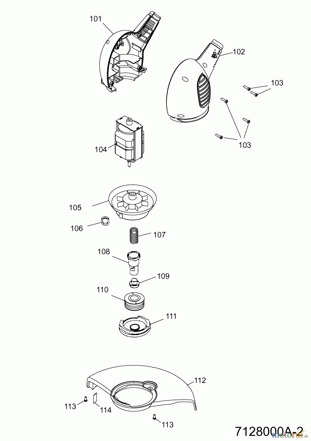 Wolf-Garten Elektrotrimmer GT 830 7128000 Serie A (2007) Elektromotor, Fadenspule