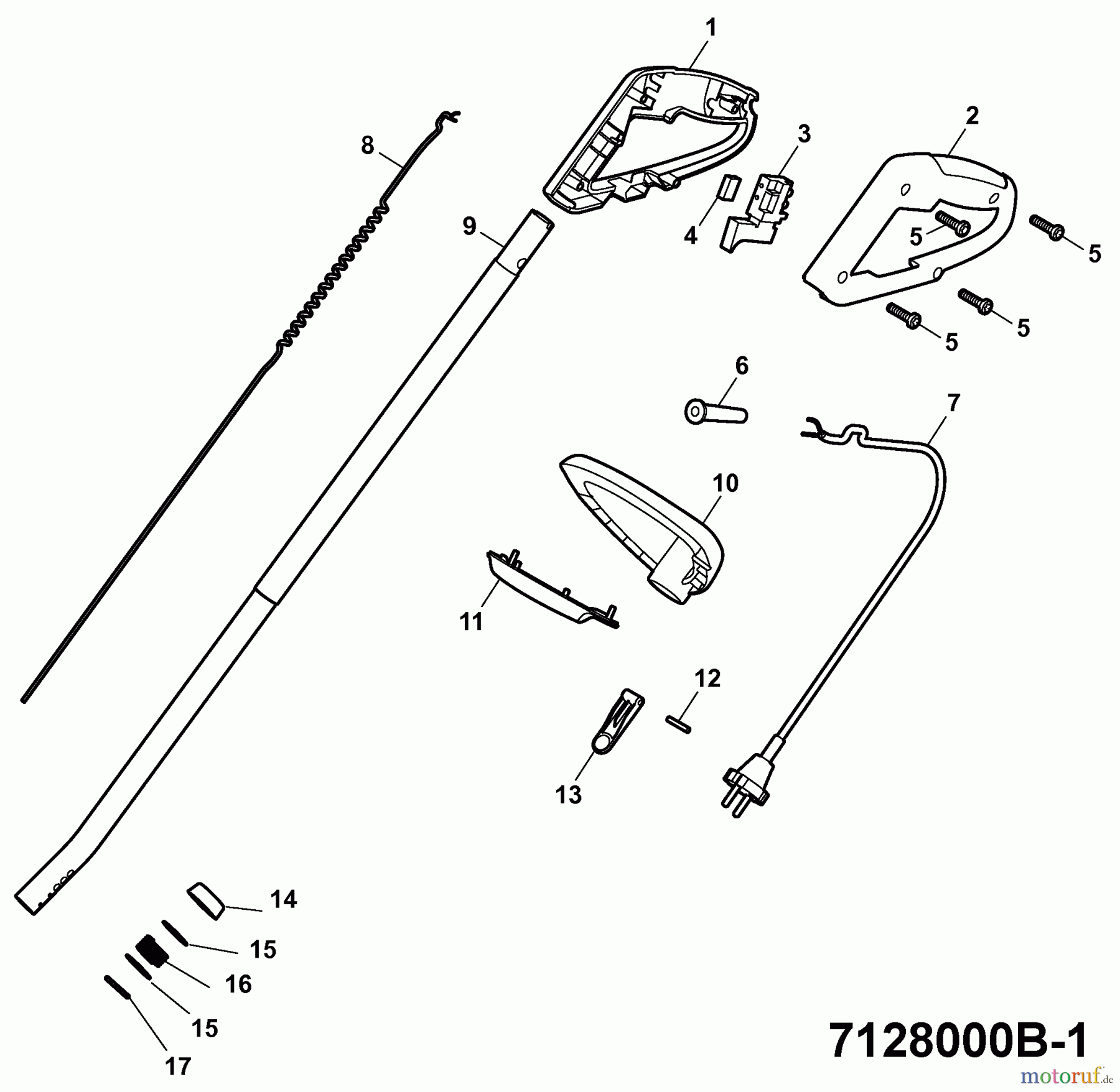  Wolf-Garten Elektrotrimmer GT 830 7128000 Serie B  (2008) Holm