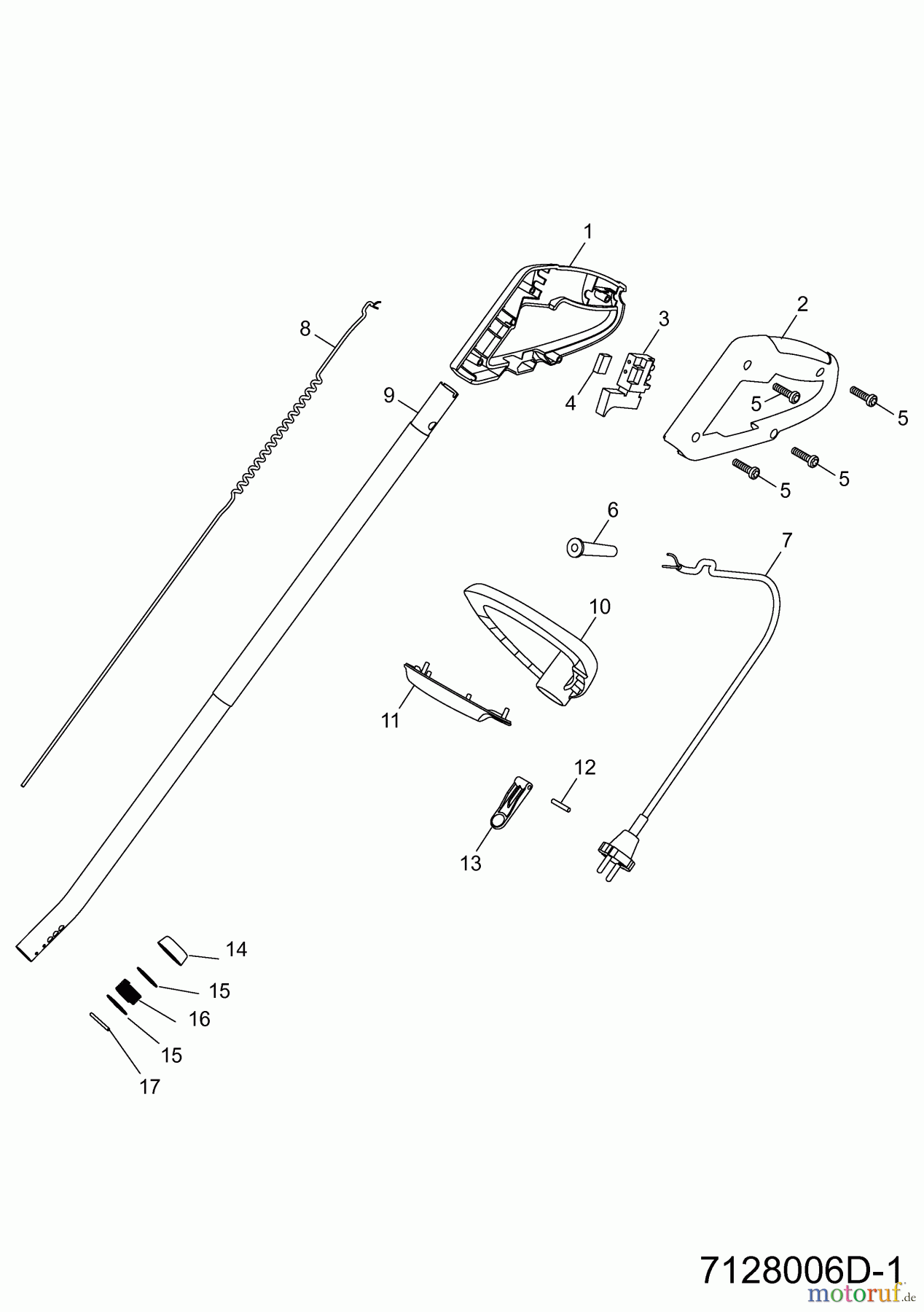  Wolf-Garten Elektrotrimmer GT 830 7128006  (2012) Holm