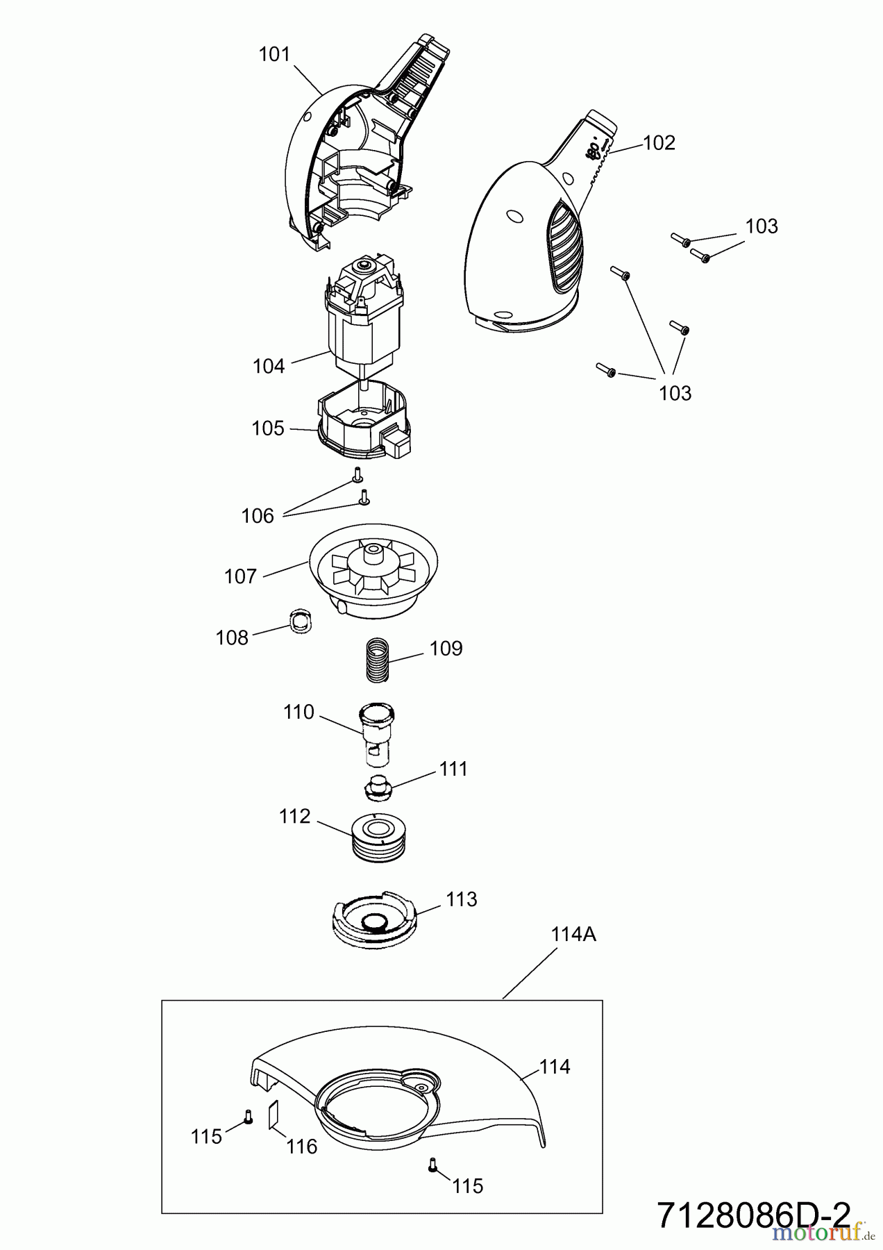 Wolf-Garten Elektrotrimmer P 507 3733707 Serie D  (2010) Elektromotor, Fadenspule