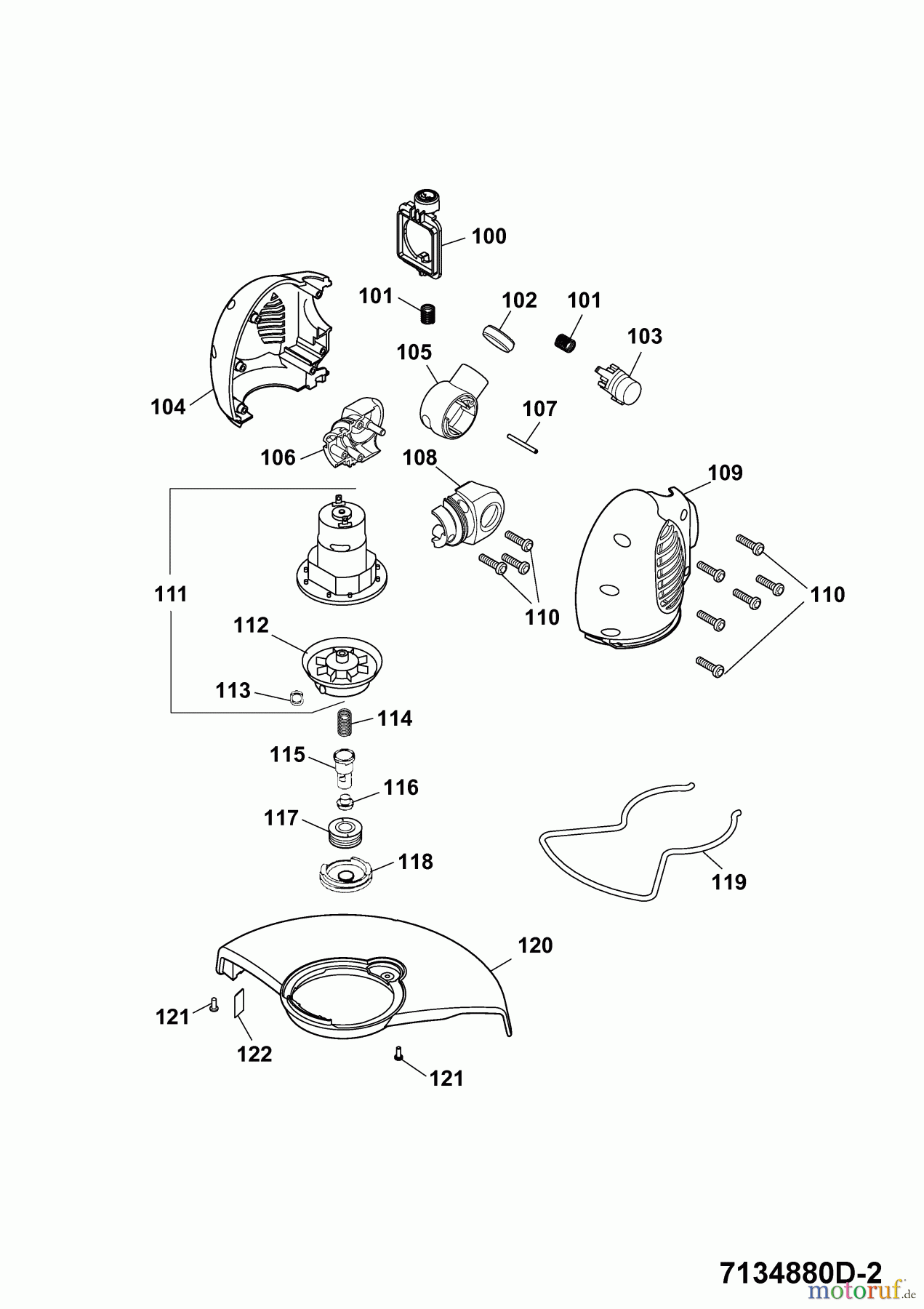 Wolf-Garten Akkutrimmer Li-Ion Power GT 815 7134880 Serie D (2009) Elektromotor, Fadenspule