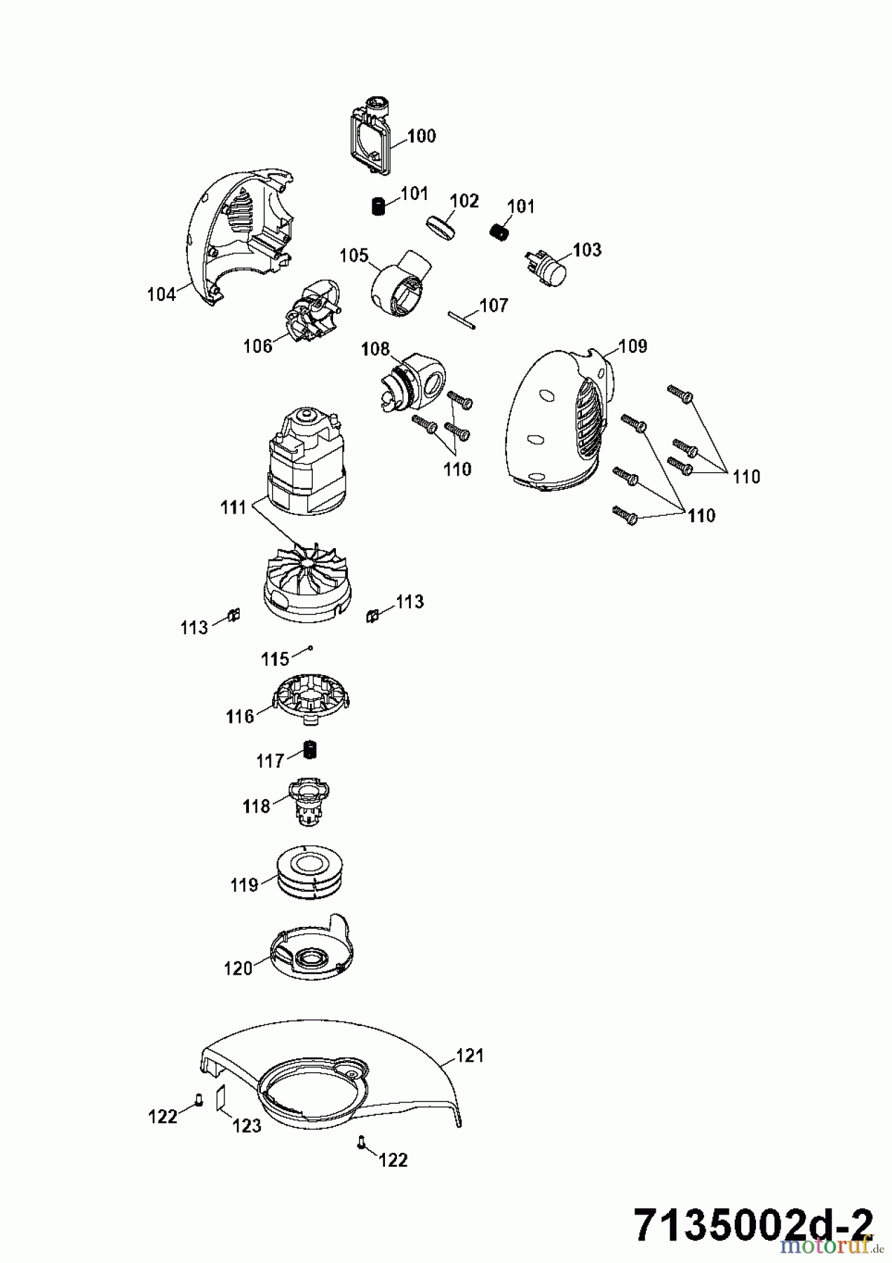  Wolf-Garten Elektrotrimmer GT 845 7135002 Serie D  (2007) Elektromotor, Fadenspule