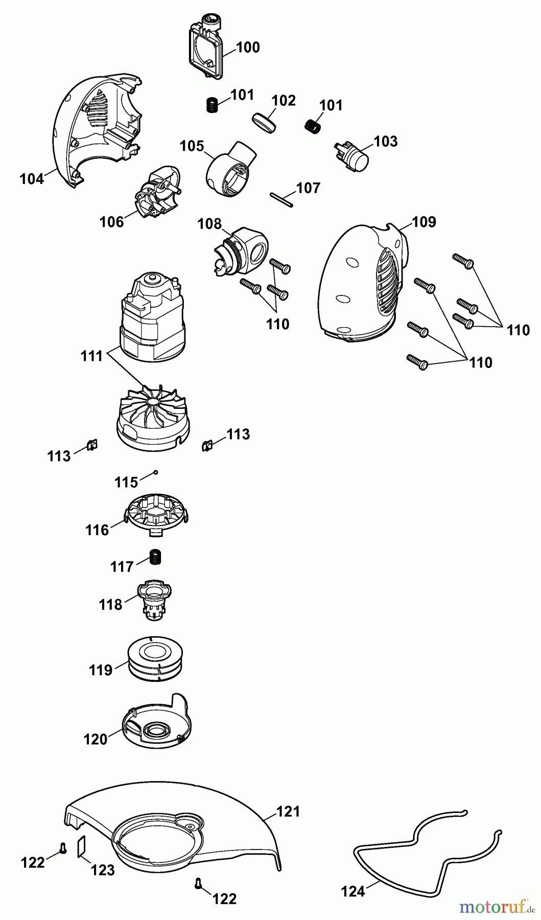 Wolf-Garten Elektrotrimmer GT 850 7136002 Serie F (2008) Elektromotor, Fadenspule