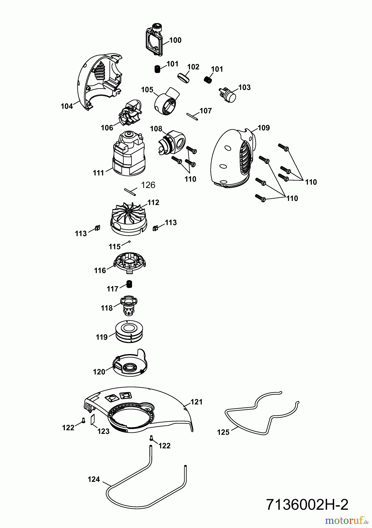 Wolf-Garten Elektrotrimmer GT 850 7136002 Serie H (2009) Elektromotor, Fadenspule