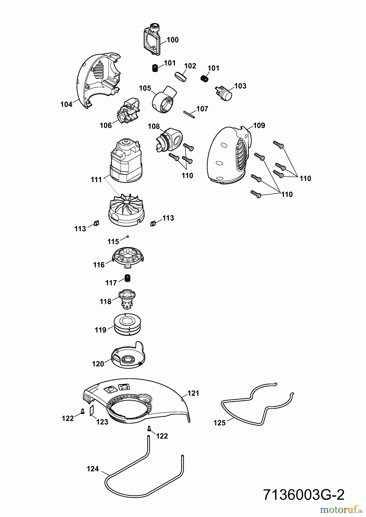  Wolf-Garten Elektrotrimmer GT 850 7136003 Serie G  (2009) Elektromotor, Fadenspule