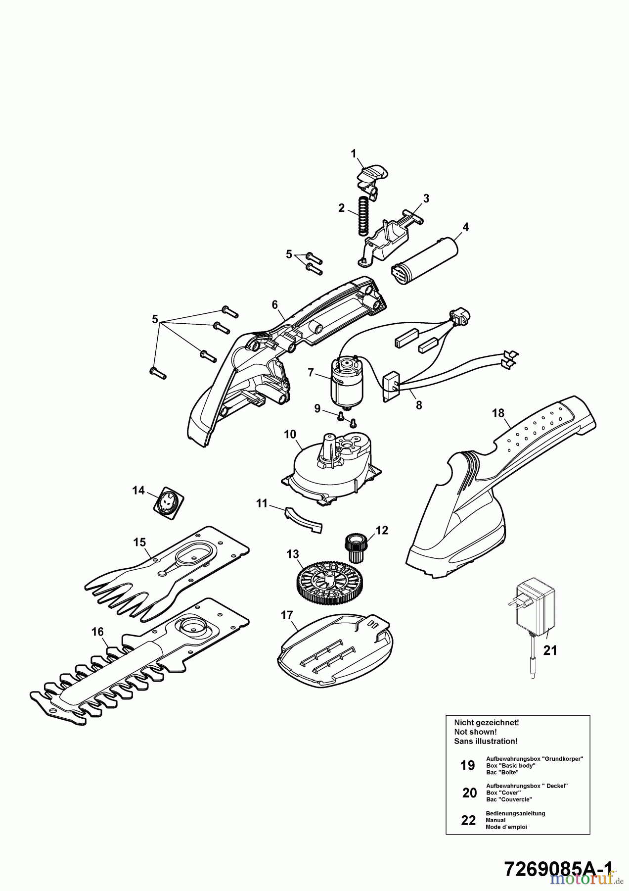 Wolf-Garten Akkuscheren Finesse 50 7269085 Serie B (2010) Grundgerät