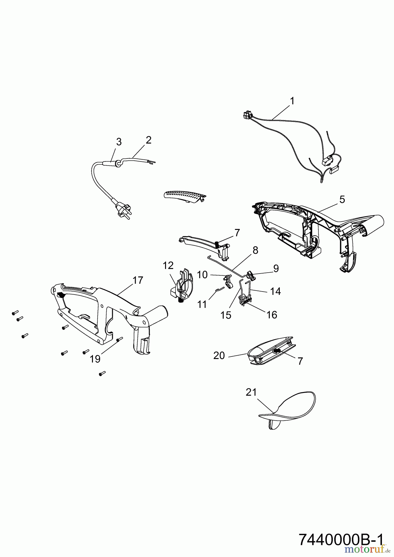  Wolf-Garten Elektroheckenscheren HSE 45 V 7440000  (2012) Griff, Schalter
