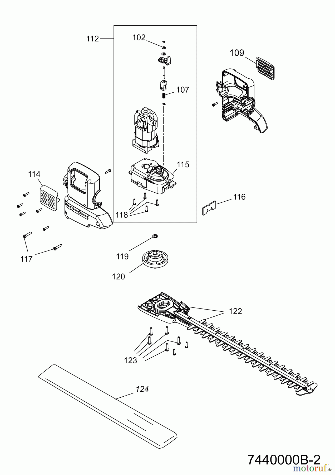  Wolf-Garten Elektroheckenscheren HSE 45 V 7440003  (2012) Elektromotor, Messer