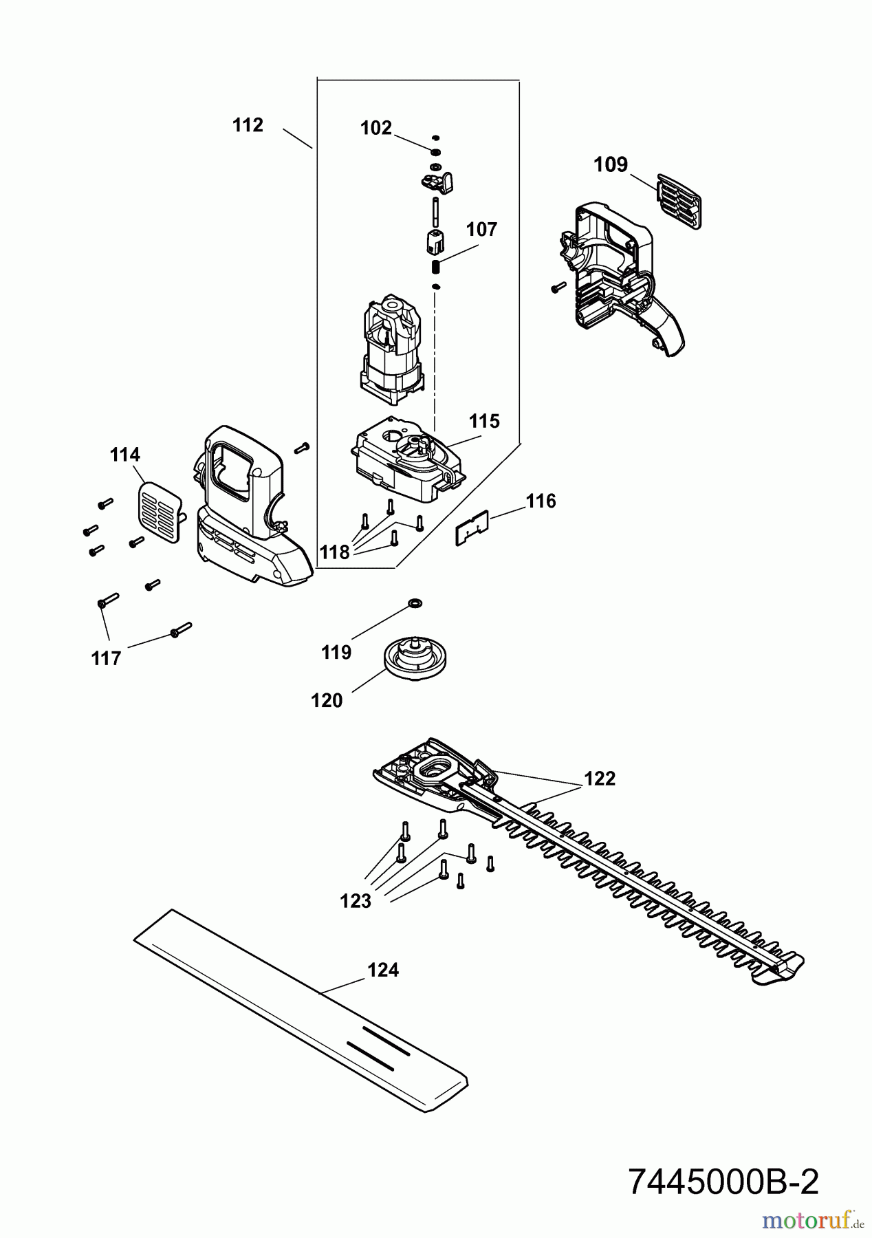  Wolf-Garten Elektroheckenscheren HSE 55 V 7445000 Serie B  (2010) Elektromotor, Messer