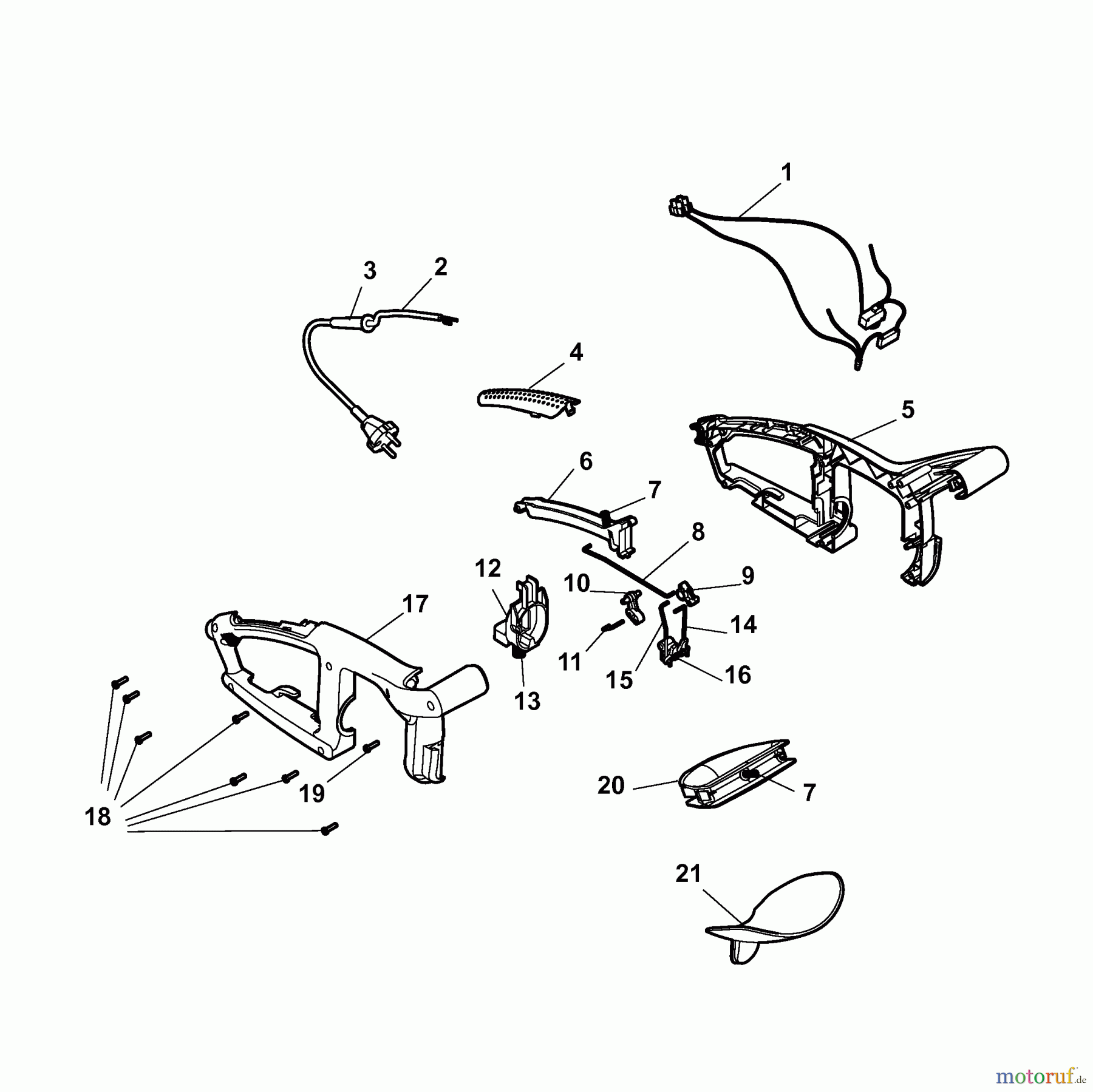  Wolf-Garten Elektroheckenscheren HSE 55 V 7445003 Serie A  (2007) Holm
