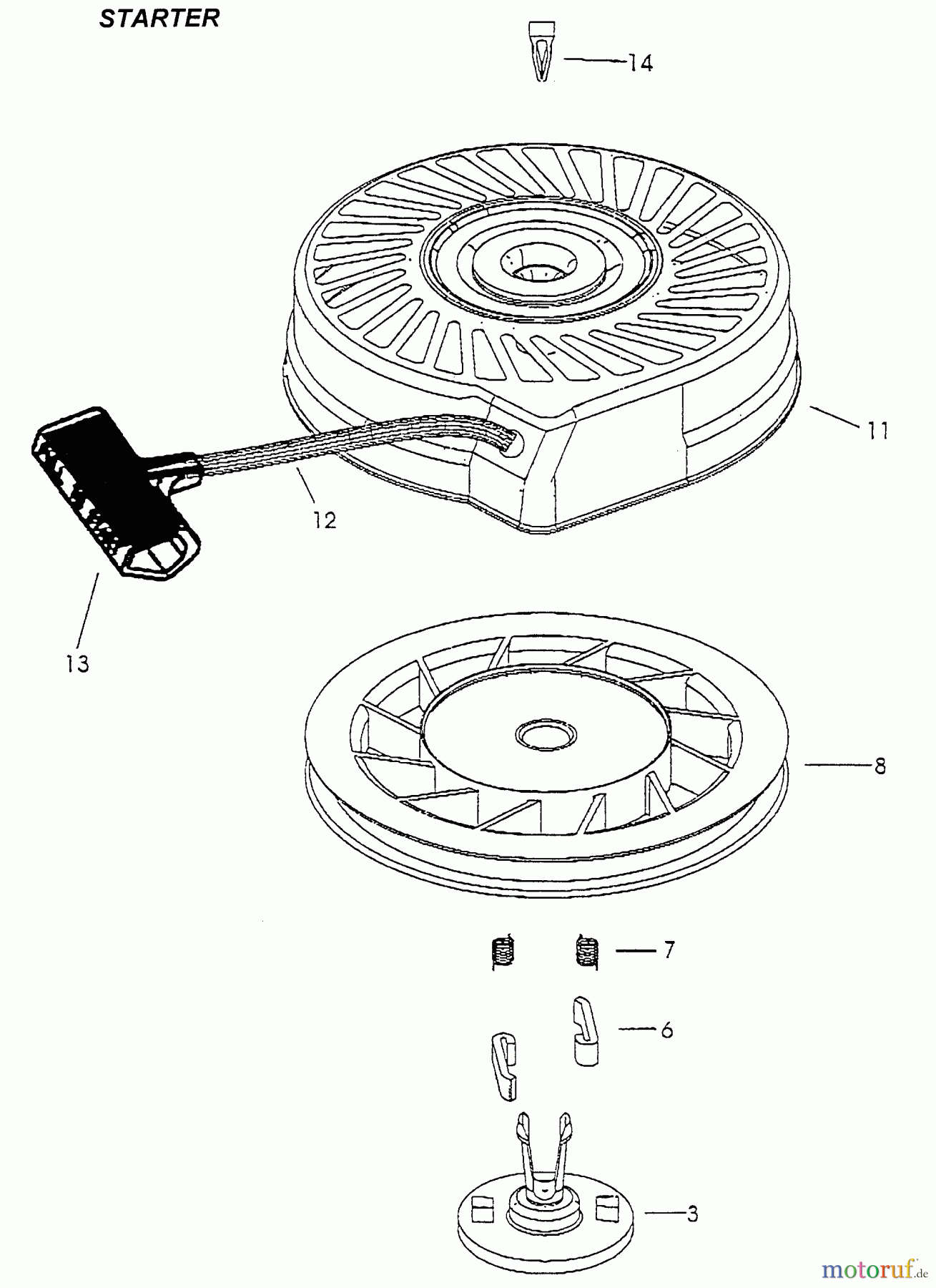  Wolf-Garten Benzinmotoren Tecumseh VLV 60 2032060  (1998) Reversierstarter