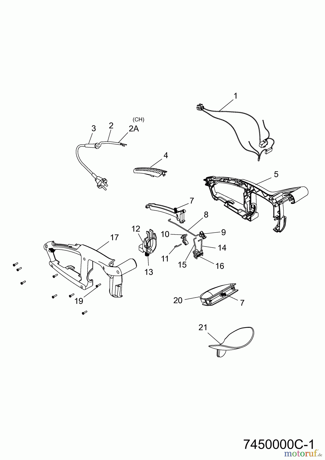  Wolf-Garten Elektroheckenscheren HSE 65 V 41AFMGE6650  (2019) Griff, Schalter