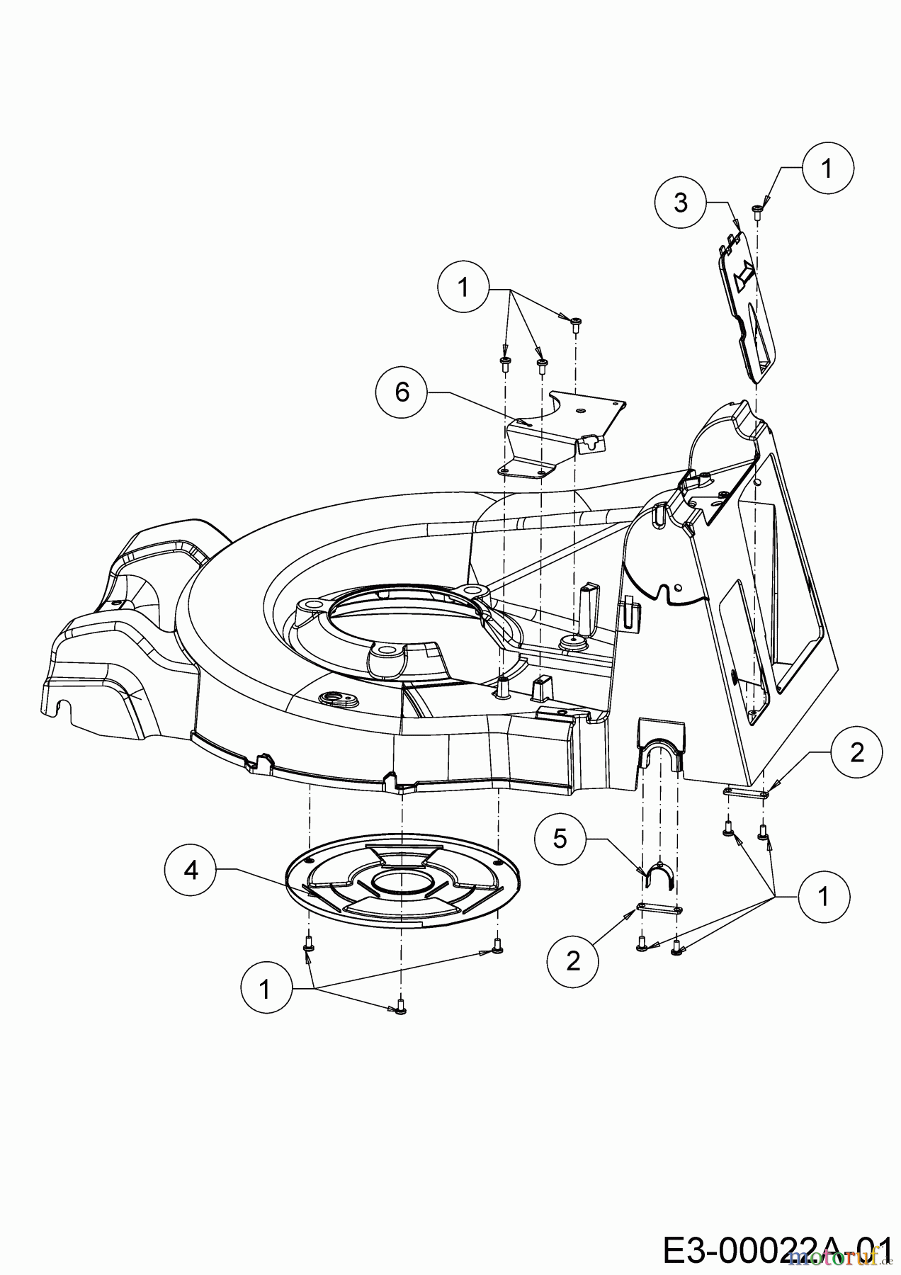  Wolf-Garten Motormäher mit Antrieb OMEGA1 53 B S 12A-ZA7F650 (2020) Abdeckungen, Achslager hinten