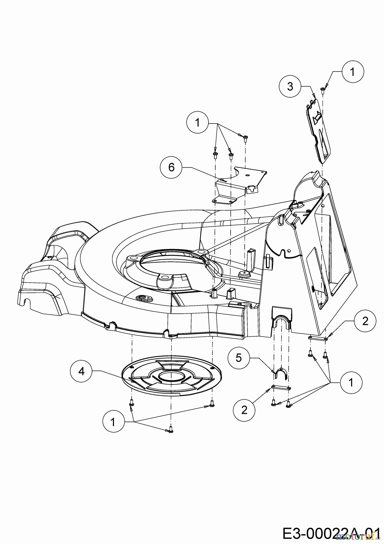  Wolf-Garten Motormäher mit Antrieb Expert 53 B S 12A-ZA7F650  (2018) Abdeckungen, Achslager hinten