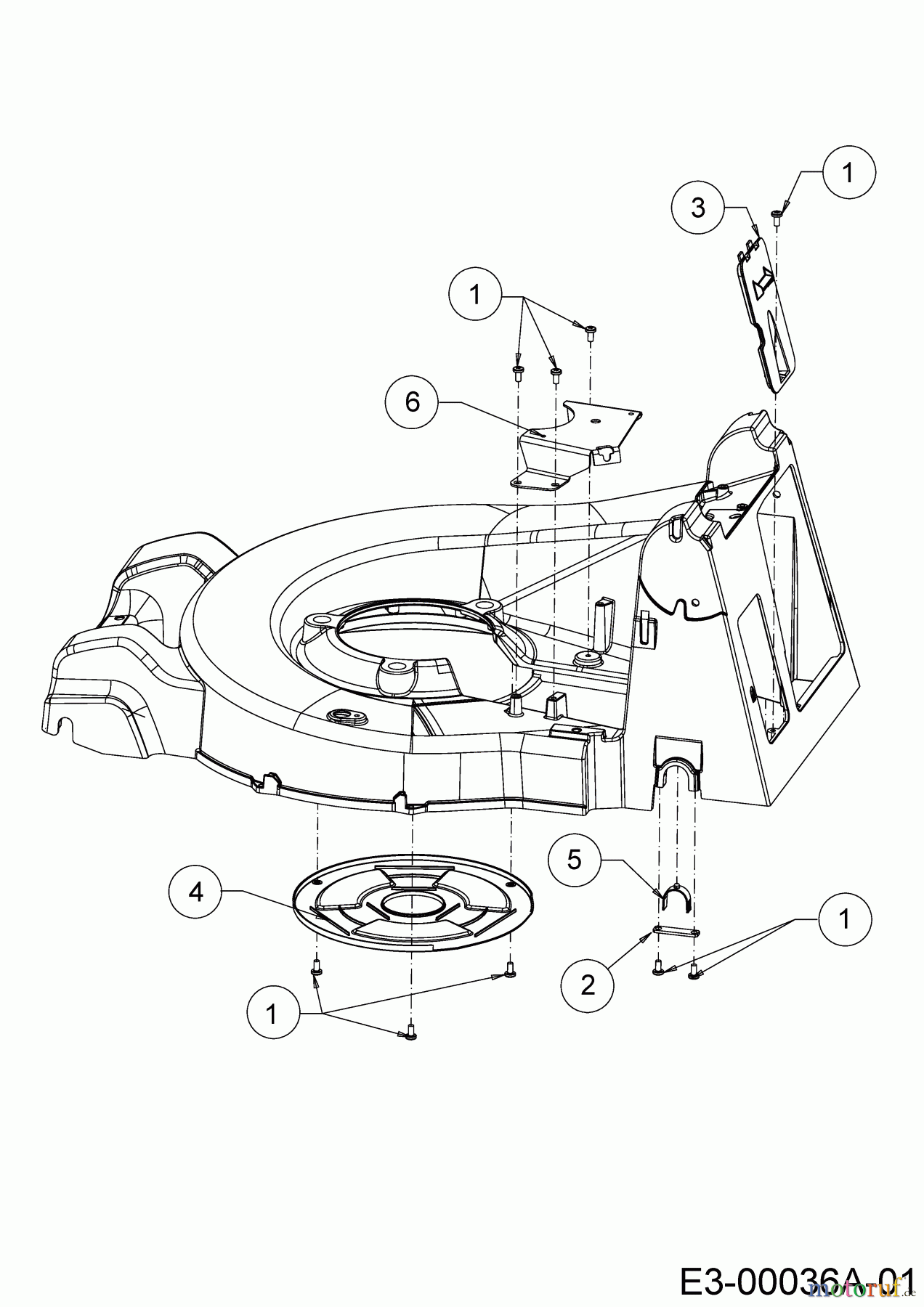  Wolf-Garten Motormäher mit Antrieb OMEGA2 53 B V 12AQZA7F650 (2019) Abdeckungen, Achslager hinten