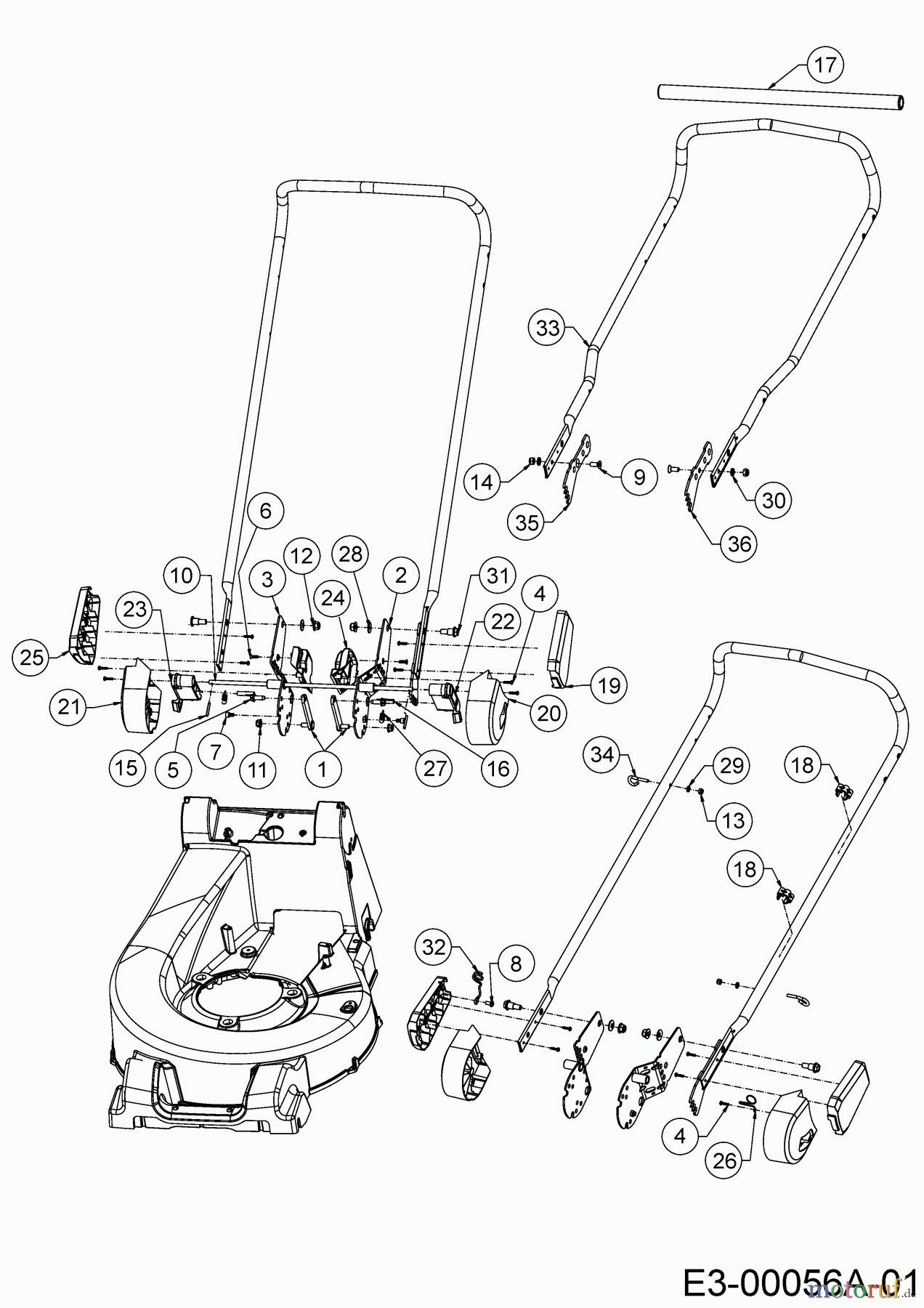  Wolf-Garten Motormäher mit Antrieb Expert 53 B S 12A-ZA7F650  (2018) Holm