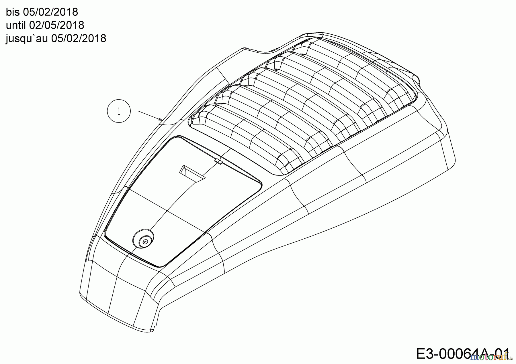  Wolf-Garten Motormäher mit Antrieb Expert 46 W ES SP 12ACYAS7650  (2018) Motorhaube M9A bis 05/02/2018