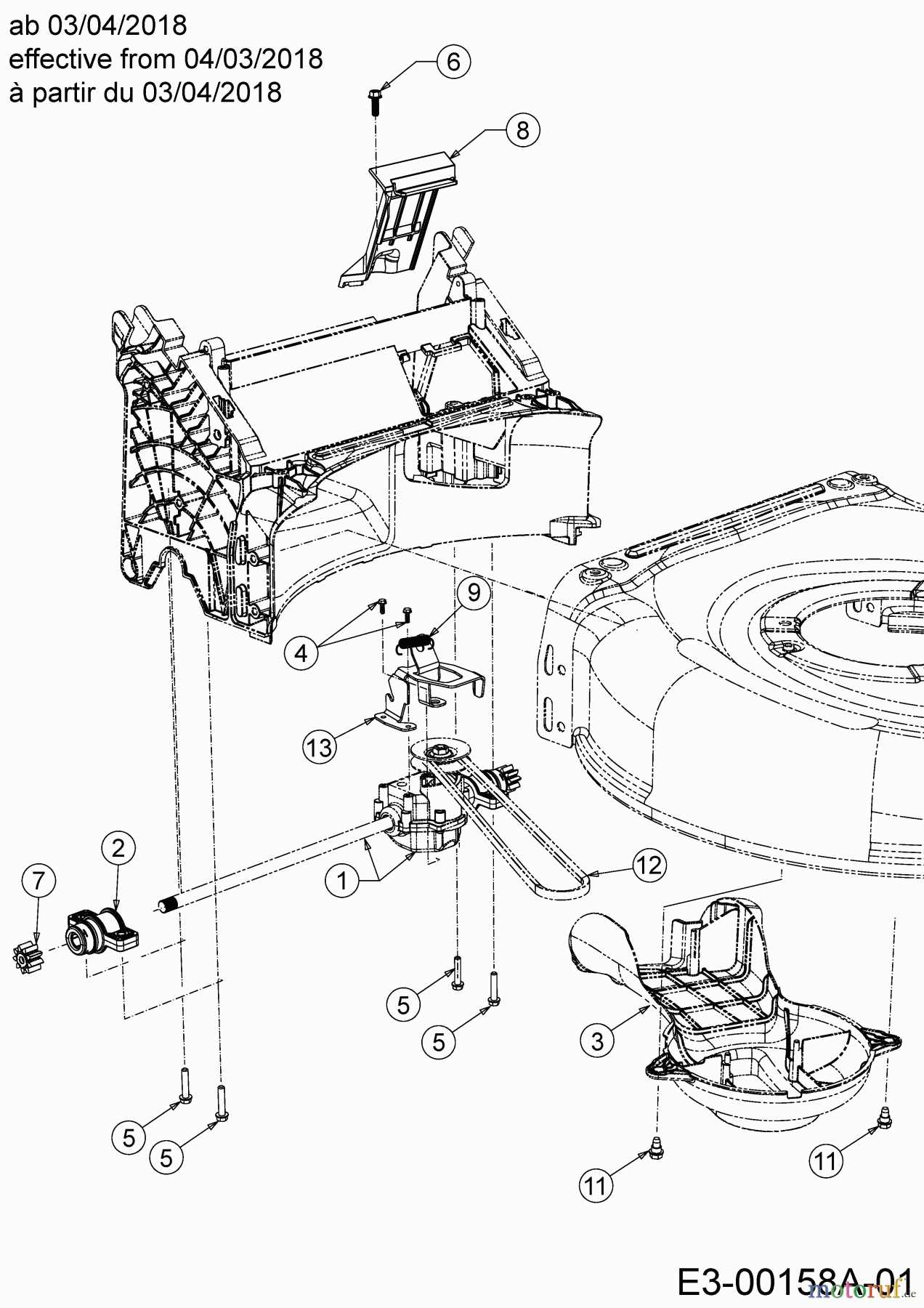  Wolf-Garten Motormäher mit Antrieb AH 4200 H 12A-LV5B650  (2020) Getriebe, Keilriemen ab 03/04/2018