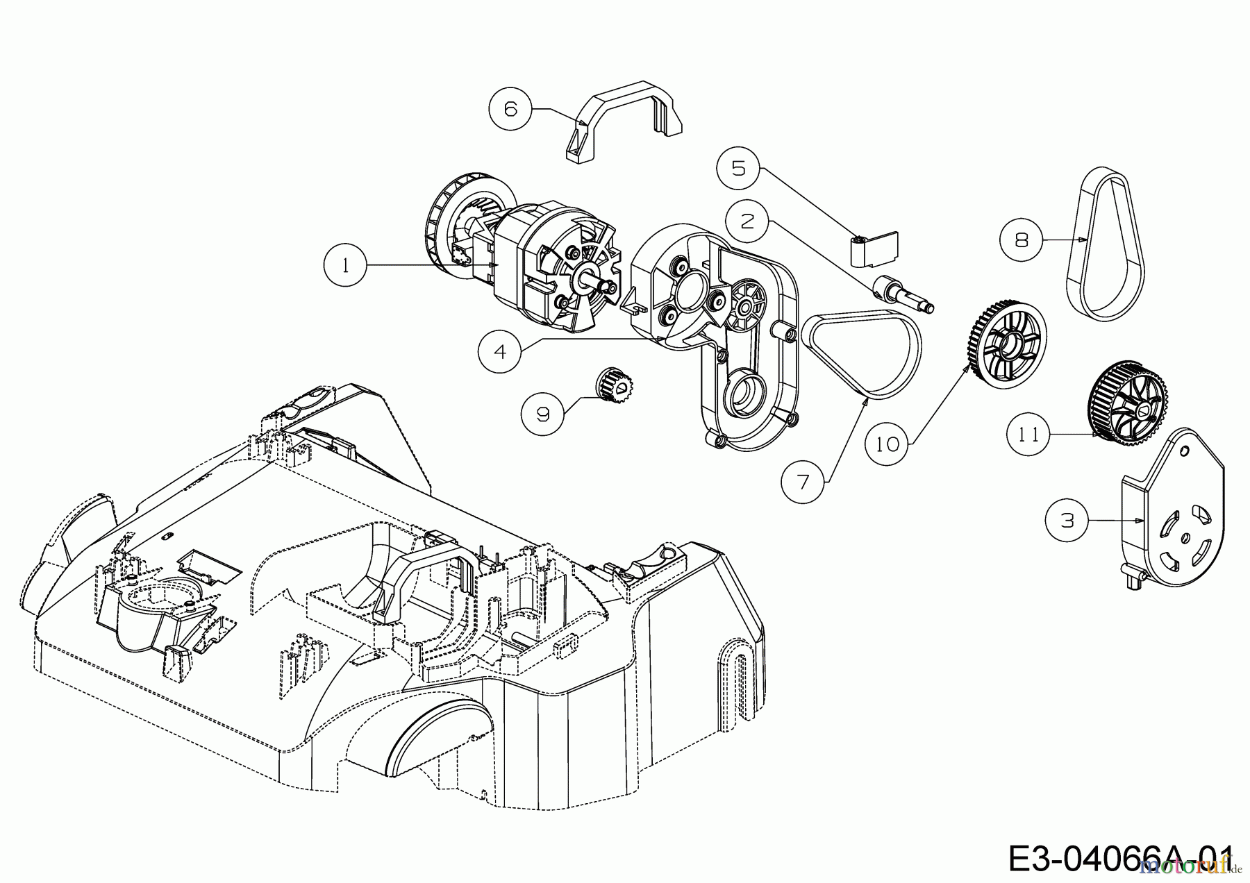  Wolf-Garten Elektrovertikutierer VA 378 E 16BFFHPA650  (2020) Antrieb