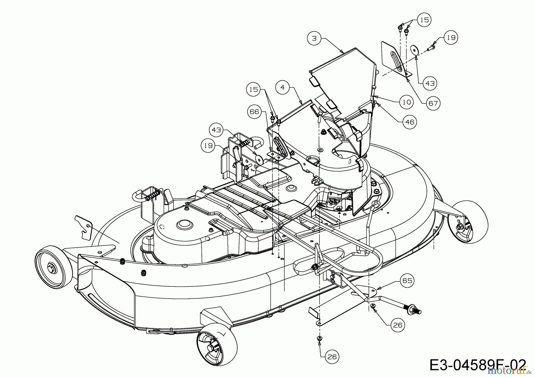 Wolf-Garten Rasentraktoren Expert 107.175 A 13BD90WG650 (2014) Abdeckungen links und rechts Mähwerk G (42
