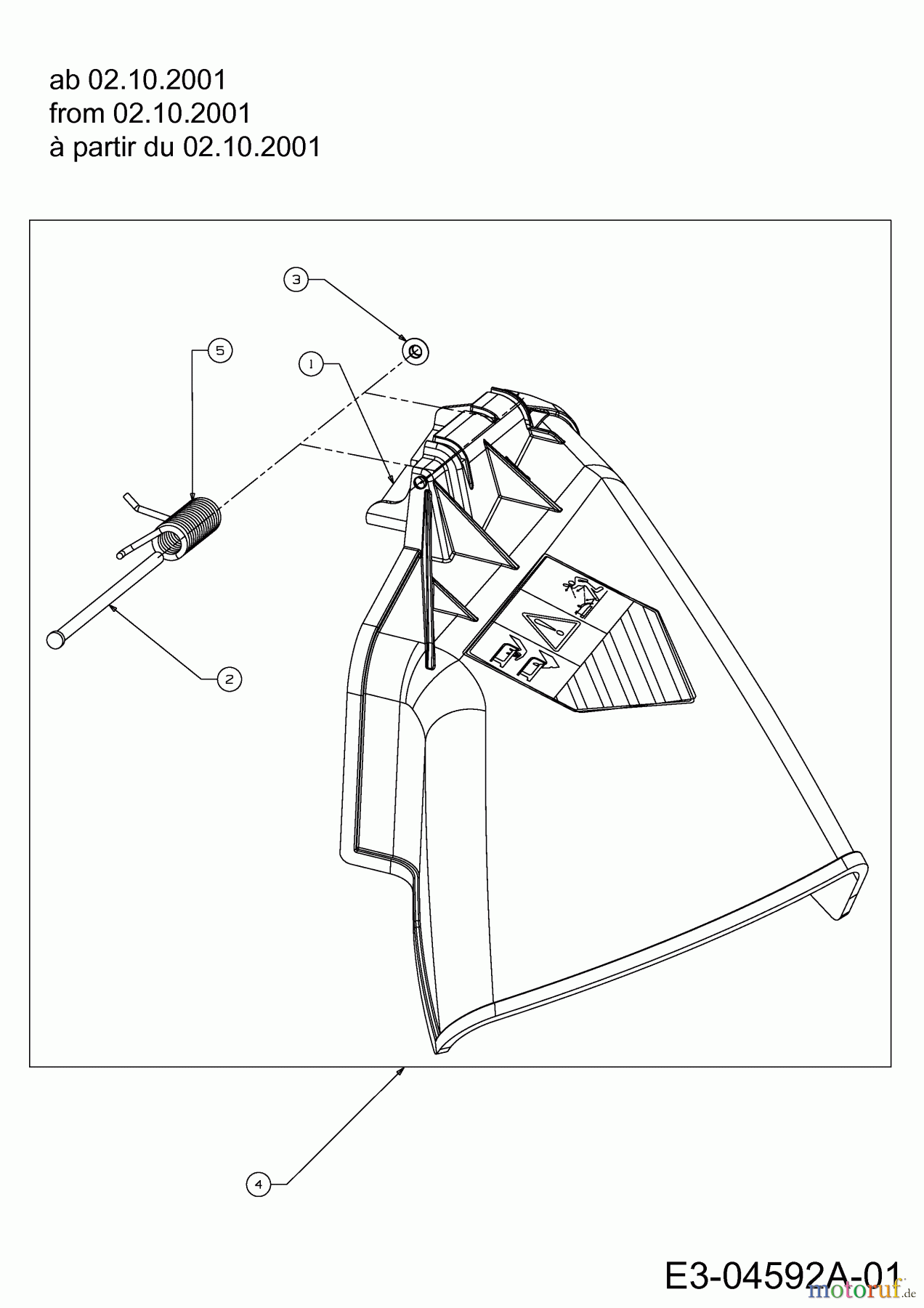  Wolf-Garten Rasentraktoren Expert 96.160 H 13BG93WF650  (2014) Deflektor ab 02.10.2001