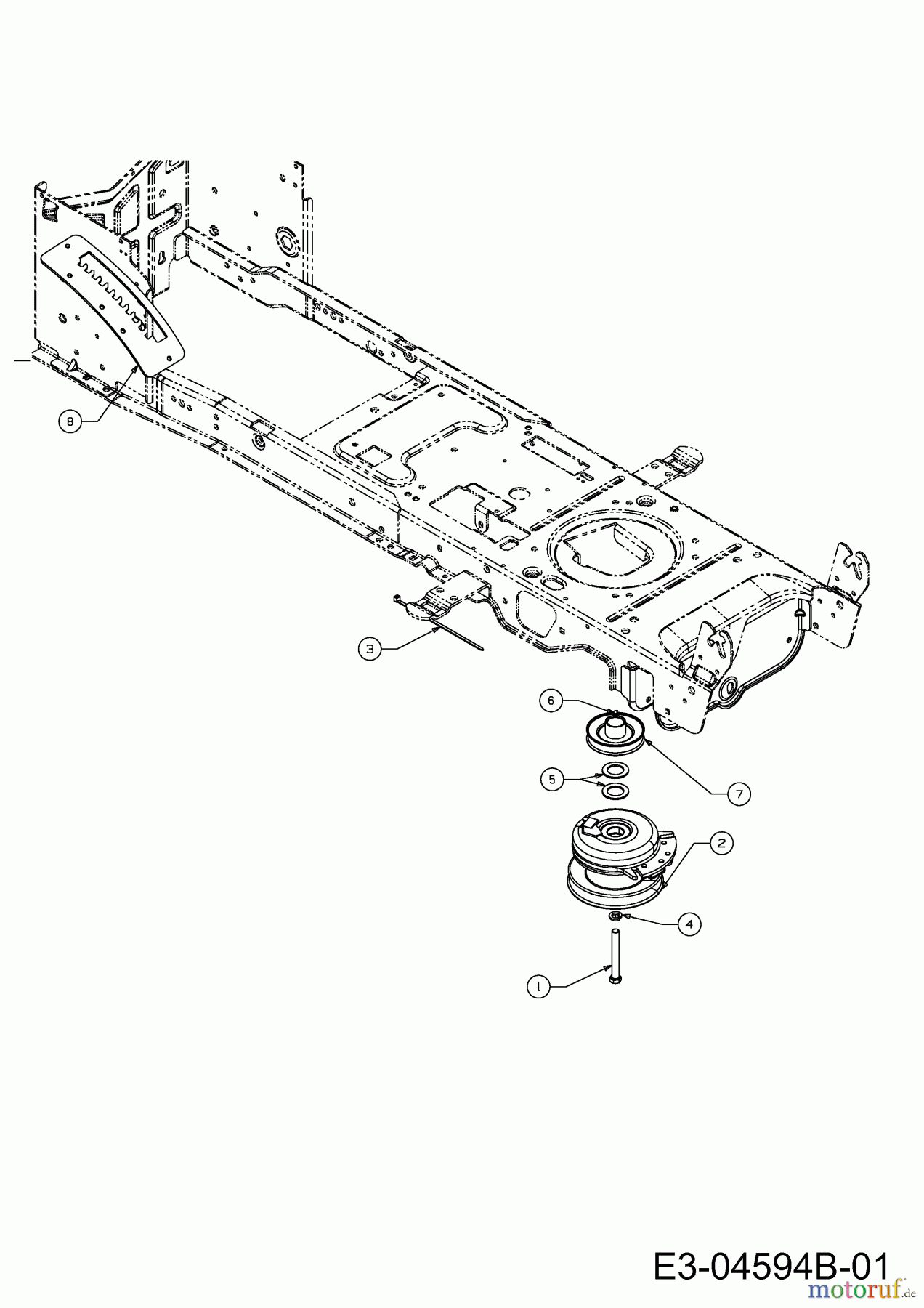  Wolf-Garten Rasentraktoren Expert 107.180 H 13AG91WG650  (2012) Elektromagnetkupplung, Motorkeilriemenscheibe