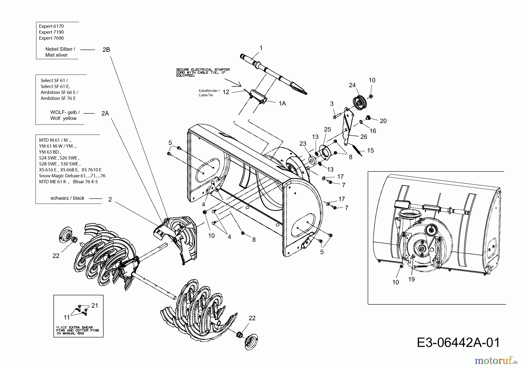  Wolf-Garten Schneefräsen Expert 6170 31AW53TR650  (2014) Schaufelrad