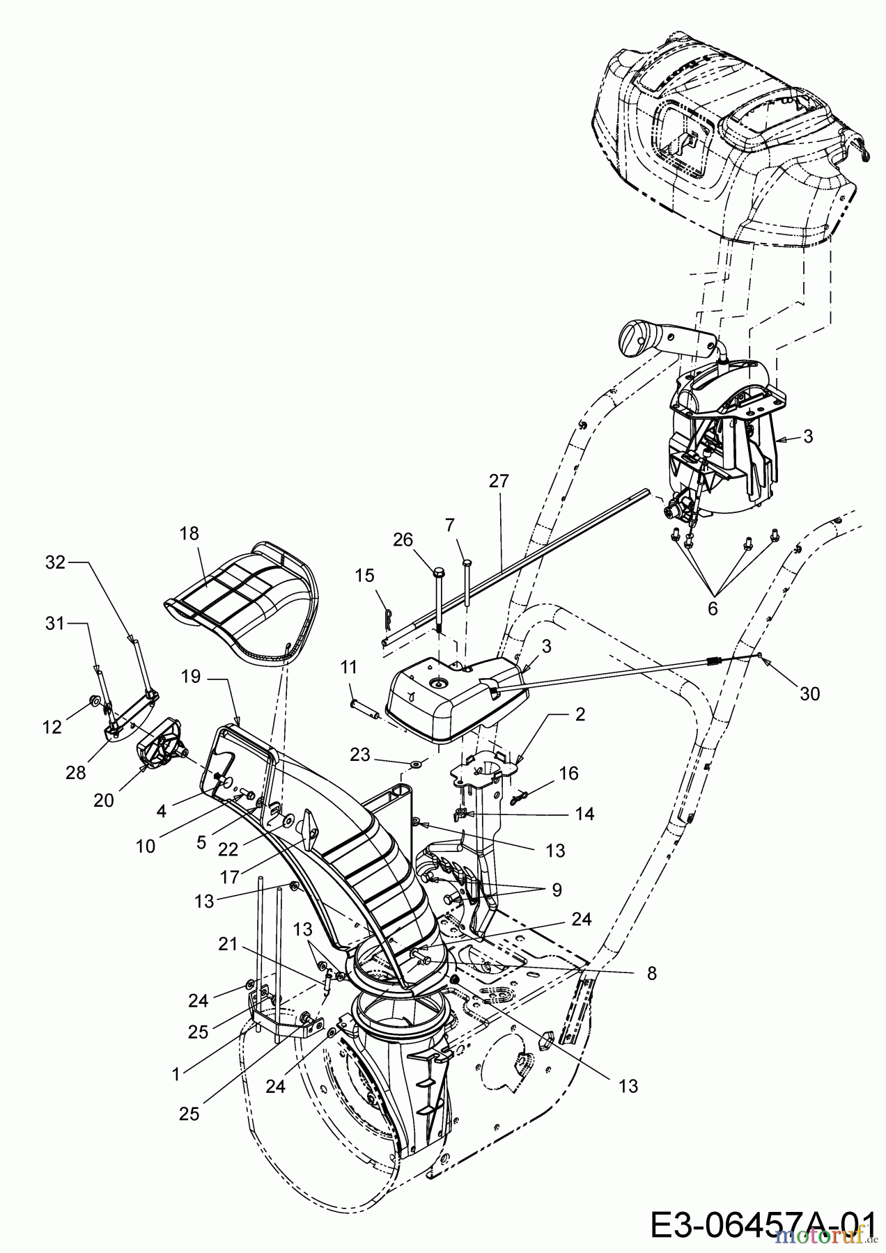  Wolf-Garten Schneefräsen Expert 6170 31AW53TR650  (2013) Auswurfschacht, Joystick