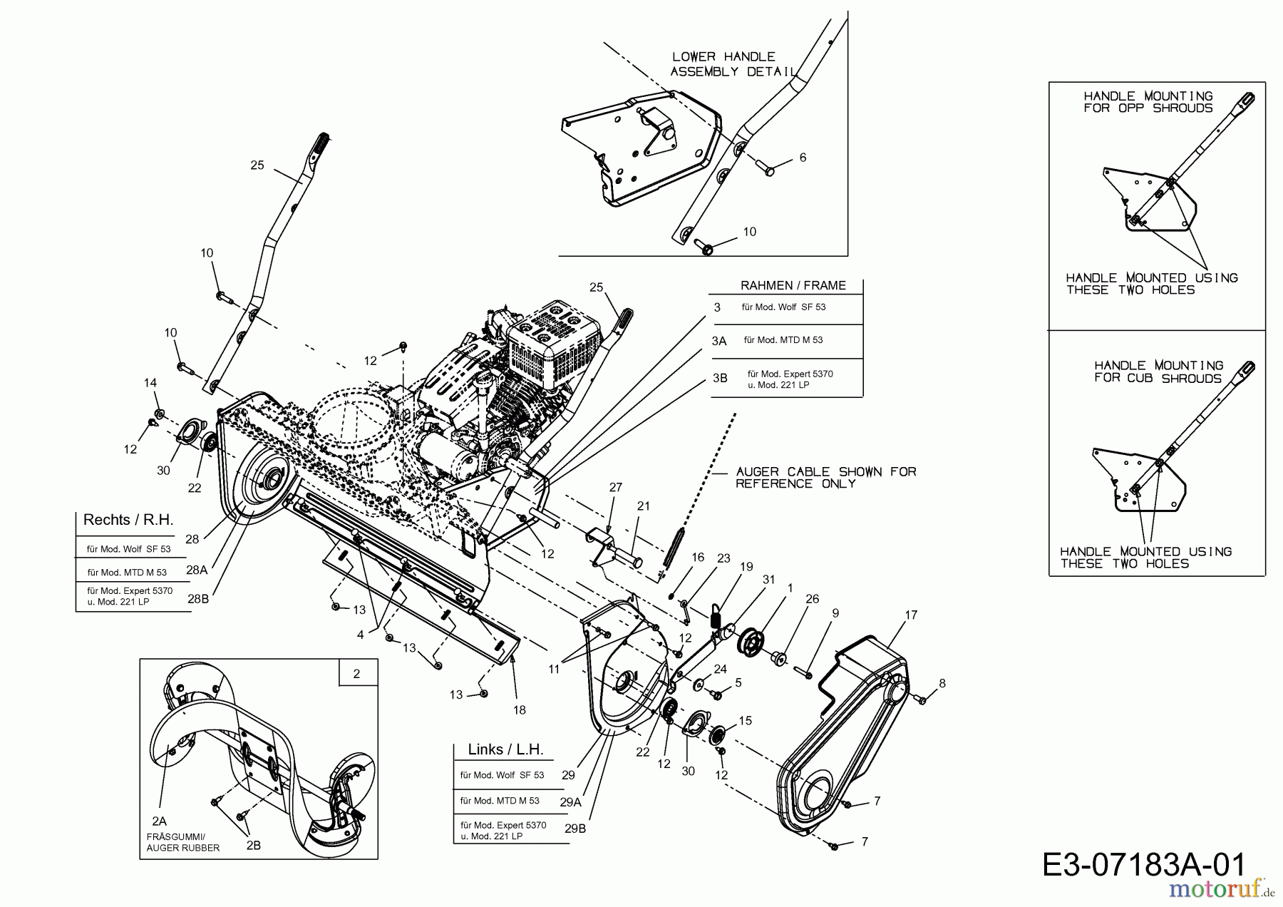  Wolf-Garten Schneefräsen Expert 5370 31AR2T6D650  (2014) Fräsgehäuse, Schnecke, Unterholm