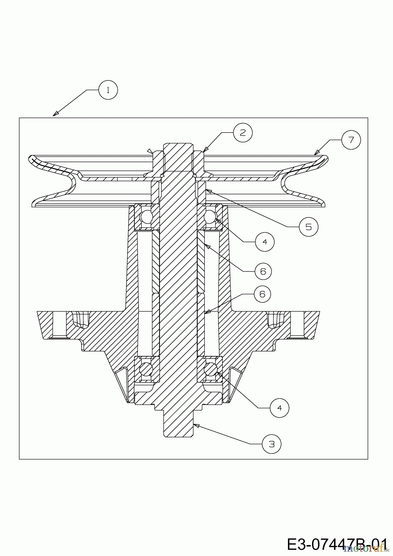  Wolf-Garten Rasentraktoren Expert 107.180 H 13BG93WG650  (2014) Messerspindel 618-04456A