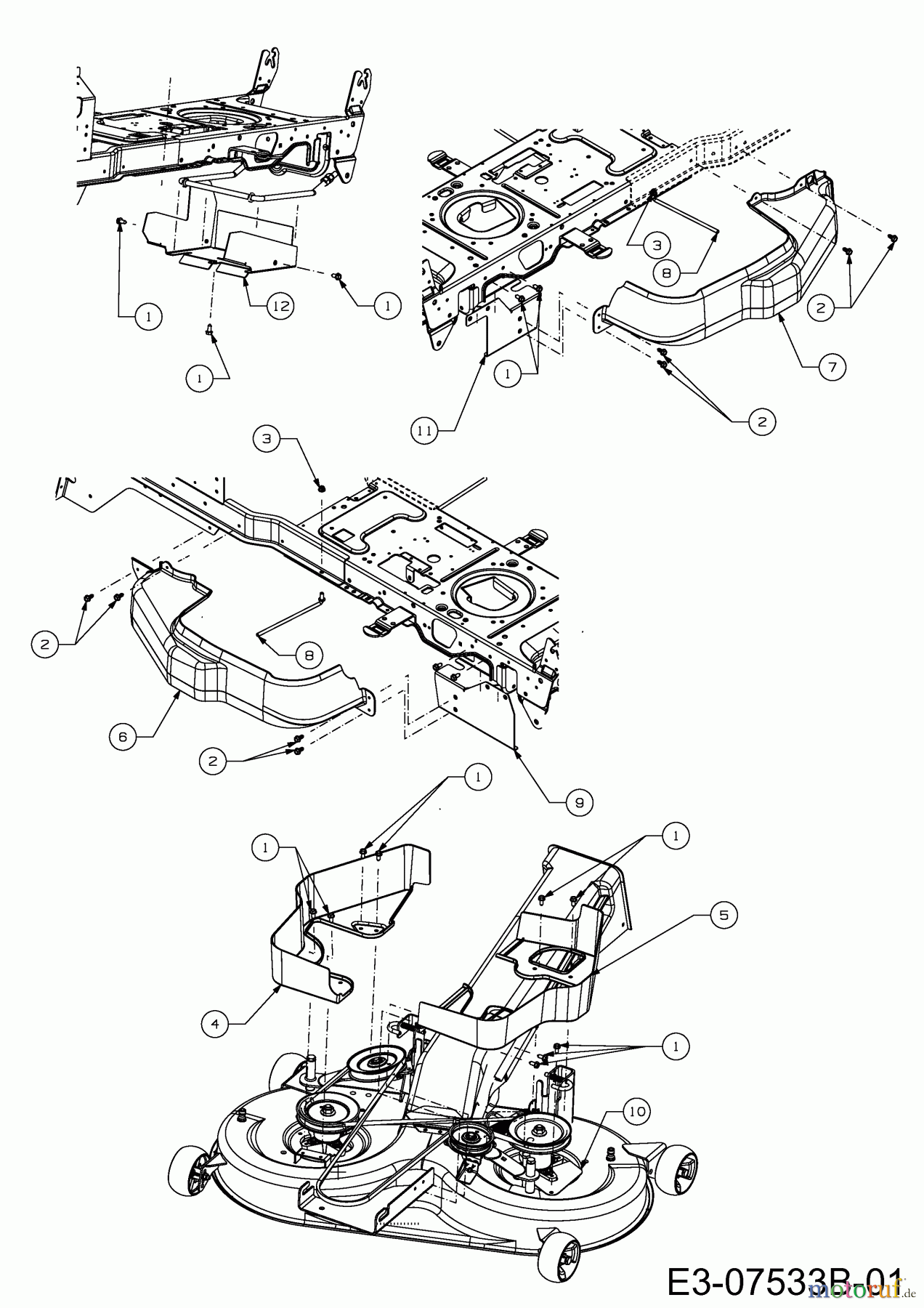  Wolf-Garten Rasentraktoren Expert 105.220 H 13BF91WN650  (2013) Abdeckungen Mähwerk N (41