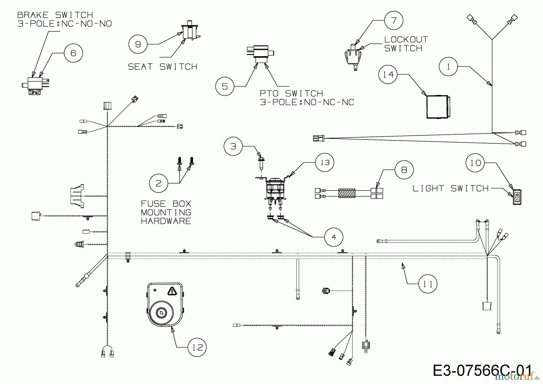  Wolf-Garten Rasentraktoren Expert 92.165 A 13HN90WE650  (2016) Elektroteile