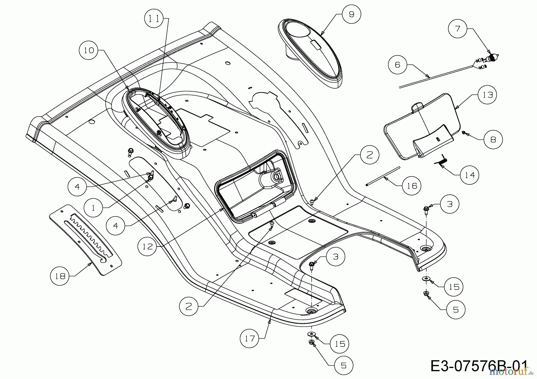  Wolf-Garten Rasentraktoren Expert 122.240 H 13AI91WJ650  (2014) Sitzwanne