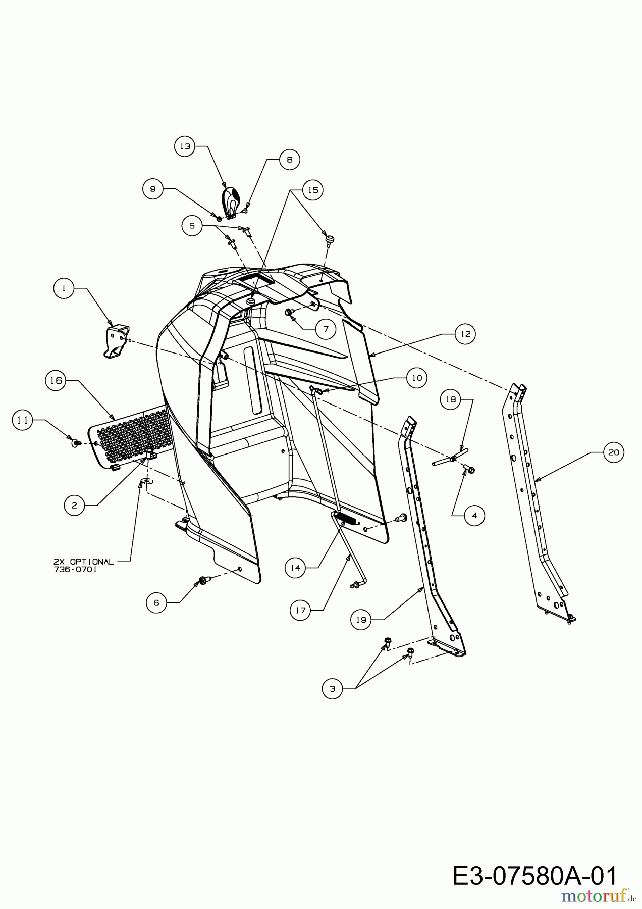  Wolf-Garten Rasentraktoren Expert 96.160 H 13BG93WF650  (2014) Armaturenbrett