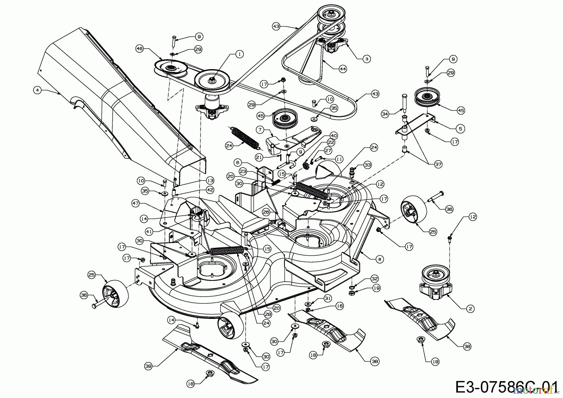  Wolf-Garten Rasentraktoren Expert 122.240 H 13HI91WJ650  (2014) Mähwerk J (48