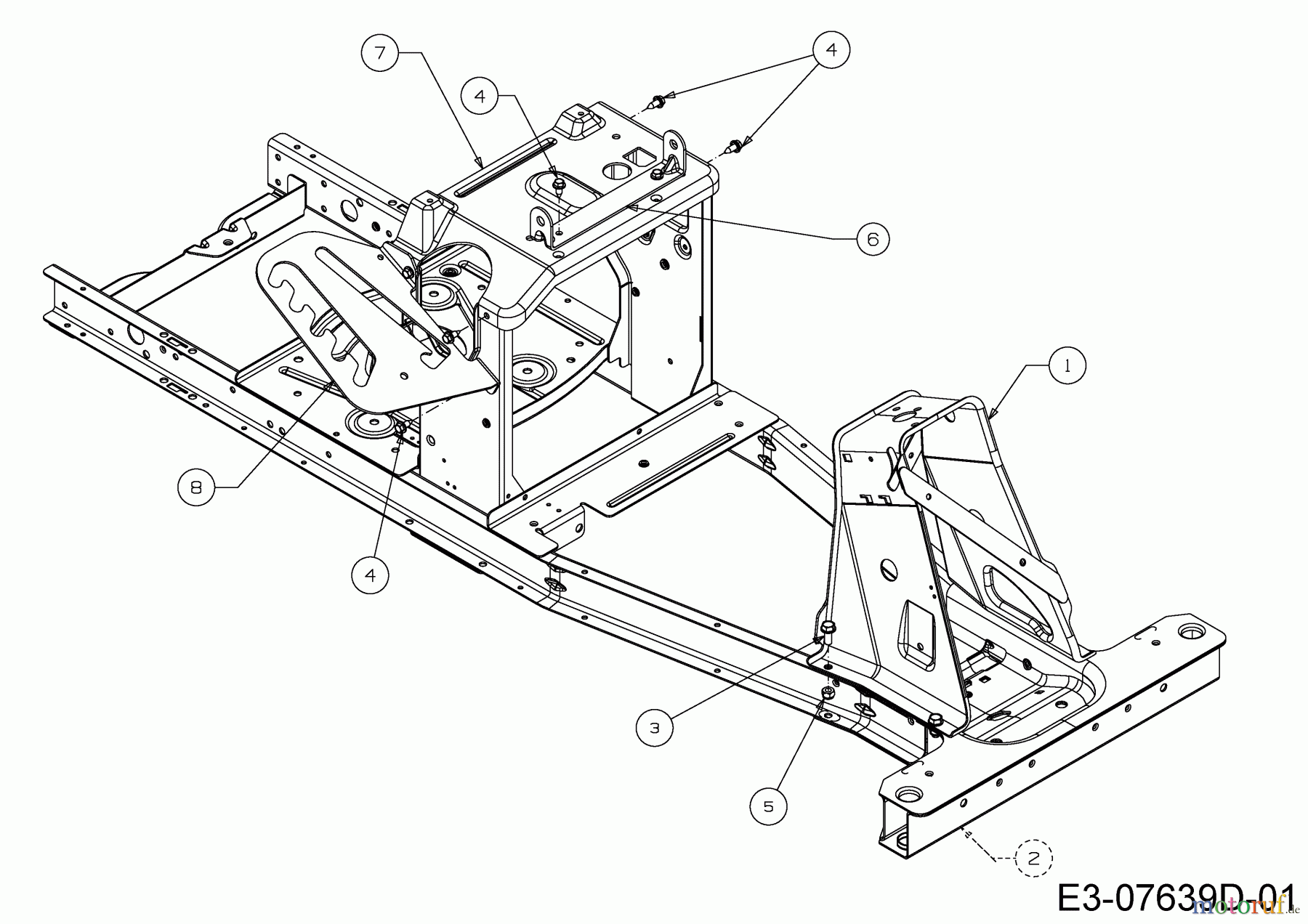  Wolf-Garten Rasentraktoren Scooter Pro 13B226HD650  (2016) Rahmen