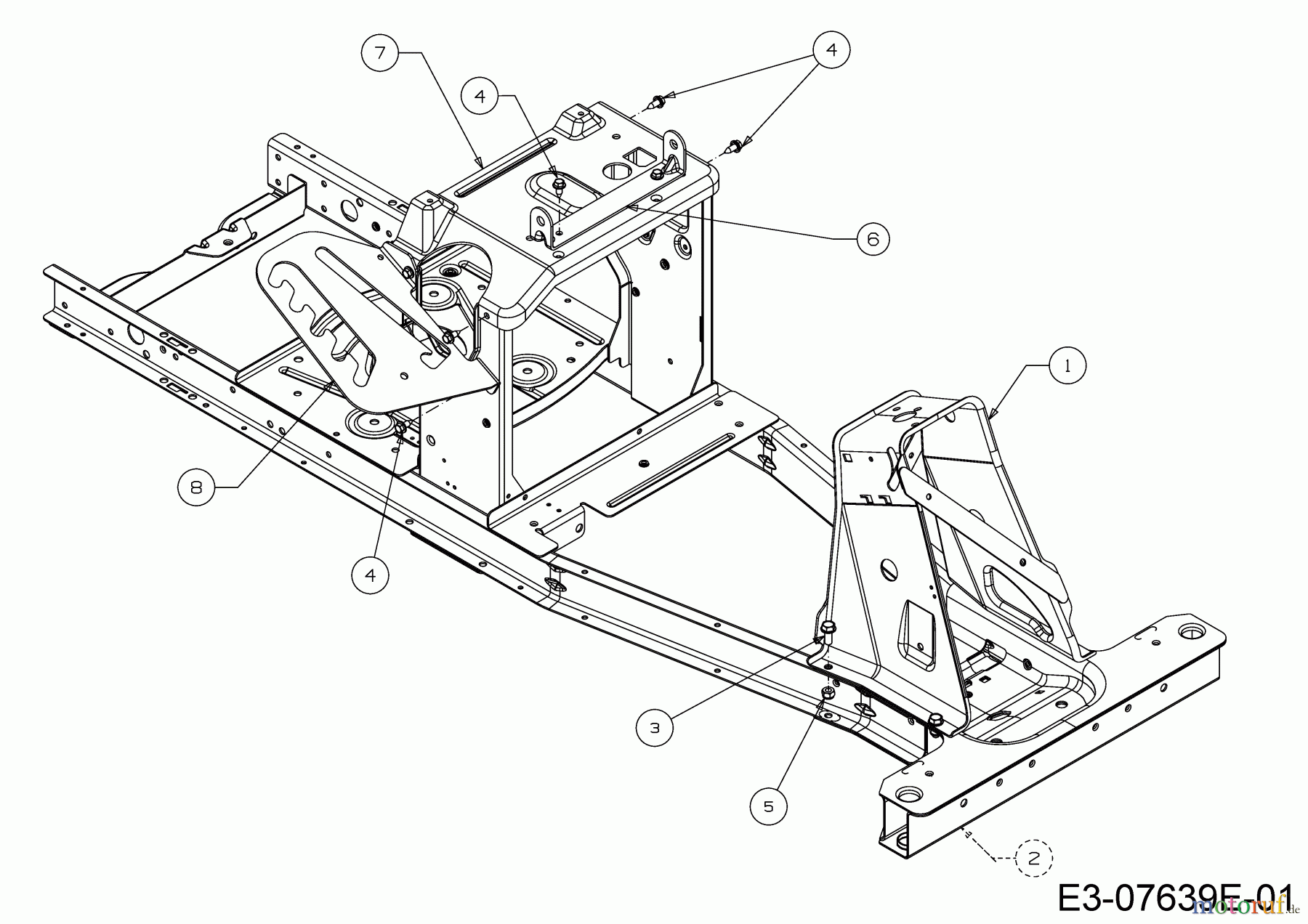  Wolf-Garten Rasentraktoren Scooter Pro 13C226HD650  (2018) Rahmen