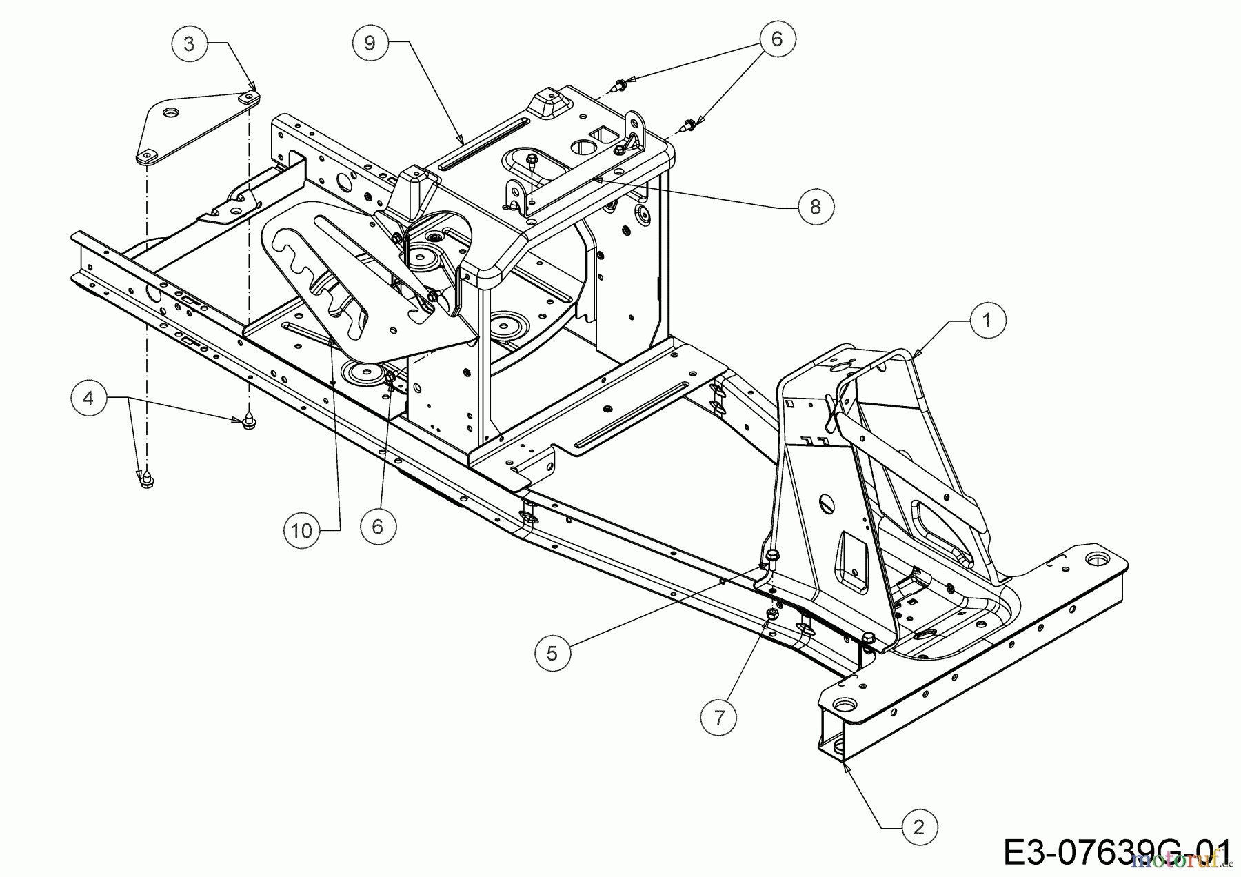  Wolf-Garten Rasentraktoren Scooter Pro 13C226HD650  (2019) Rahmen