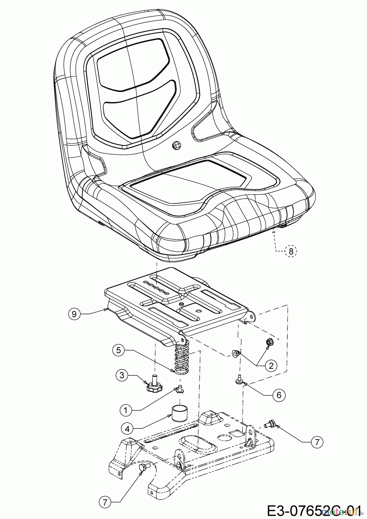  Wolf-Garten Rasentraktoren Scooter Pro 13A726HD650  (2020) Sitz, Sitzträger