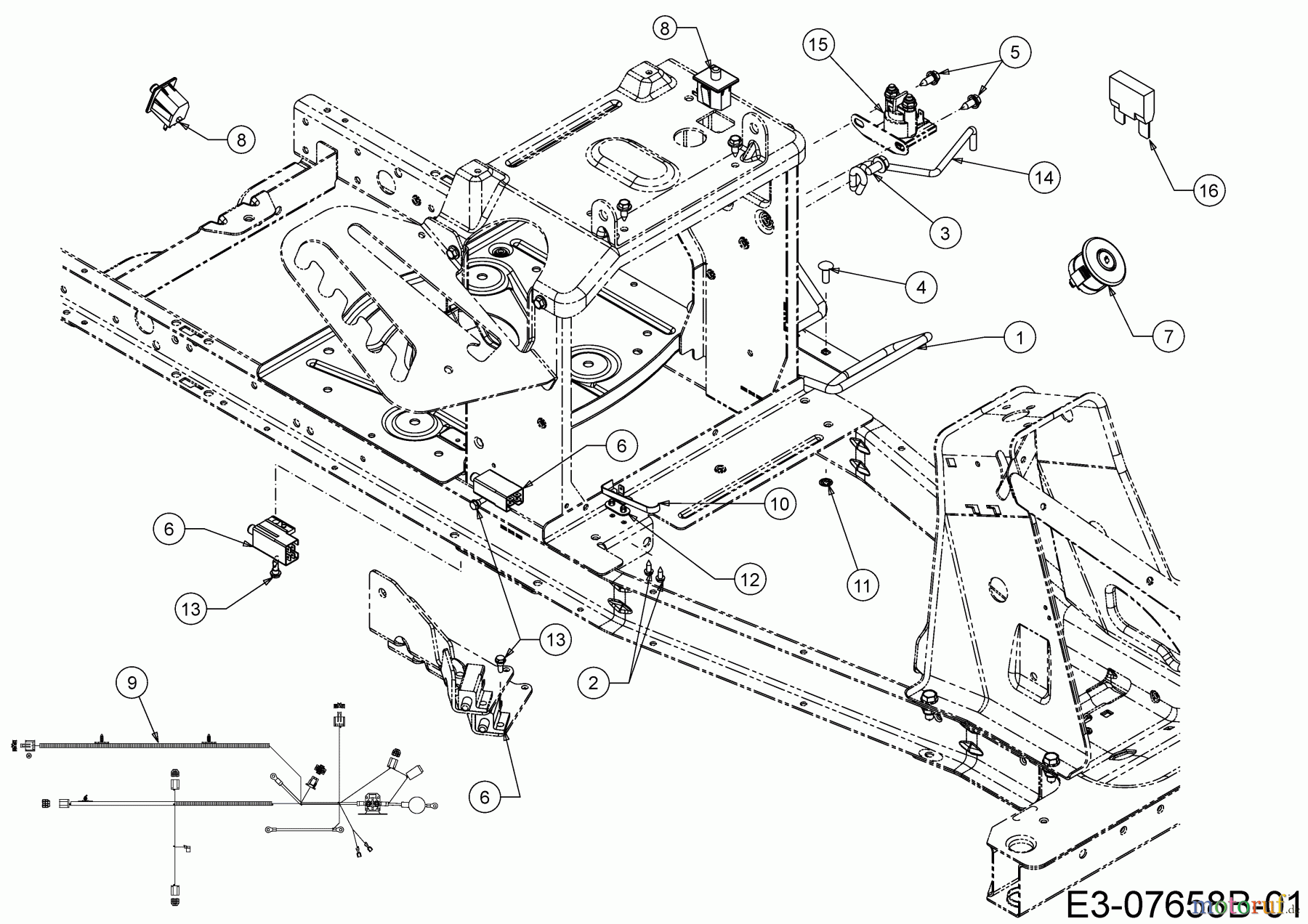  Wolf-Garten Rasentraktoren Scooter Pro 13B226ED650  (2014) Elektroteile