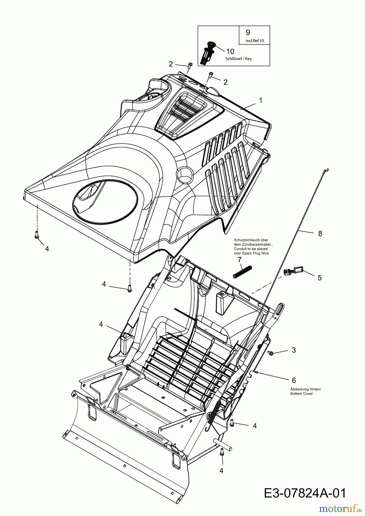  Wolf-Garten Schneefräsen Expert 5370 31AR2T6D650  (2014) Motorabdeckung