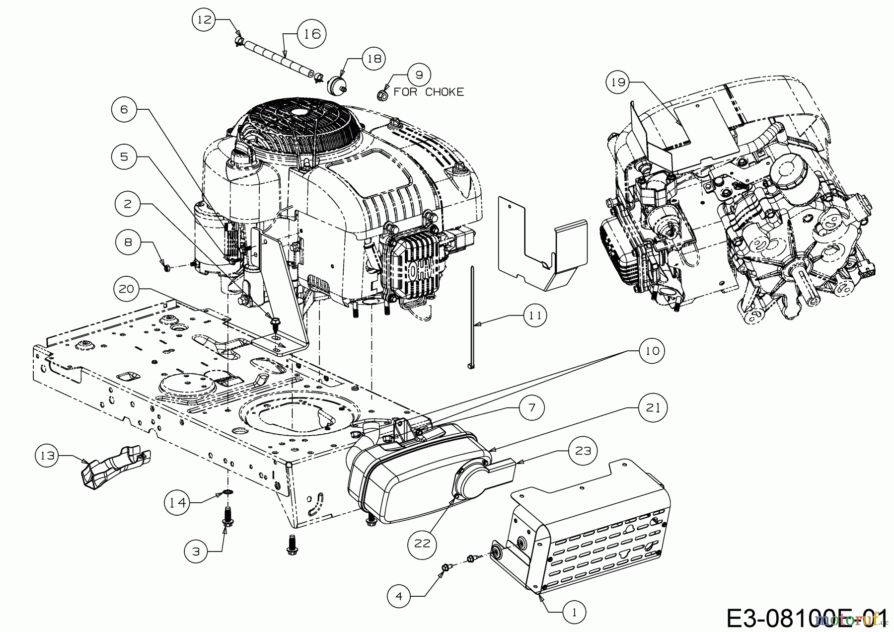  Wolf-Garten Rasentraktoren E 13/96 T 13H2765F650  (2020) Motorzubehör