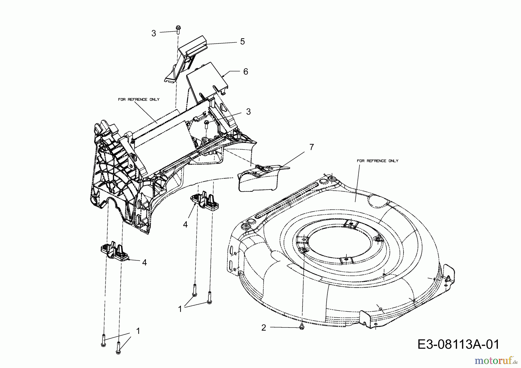  Wolf-Garten Motormäher Expert 420 11A-LUSC650  (2015) Achslager hinten, Getriebeabdeckung, Schraube Motorbefestigung