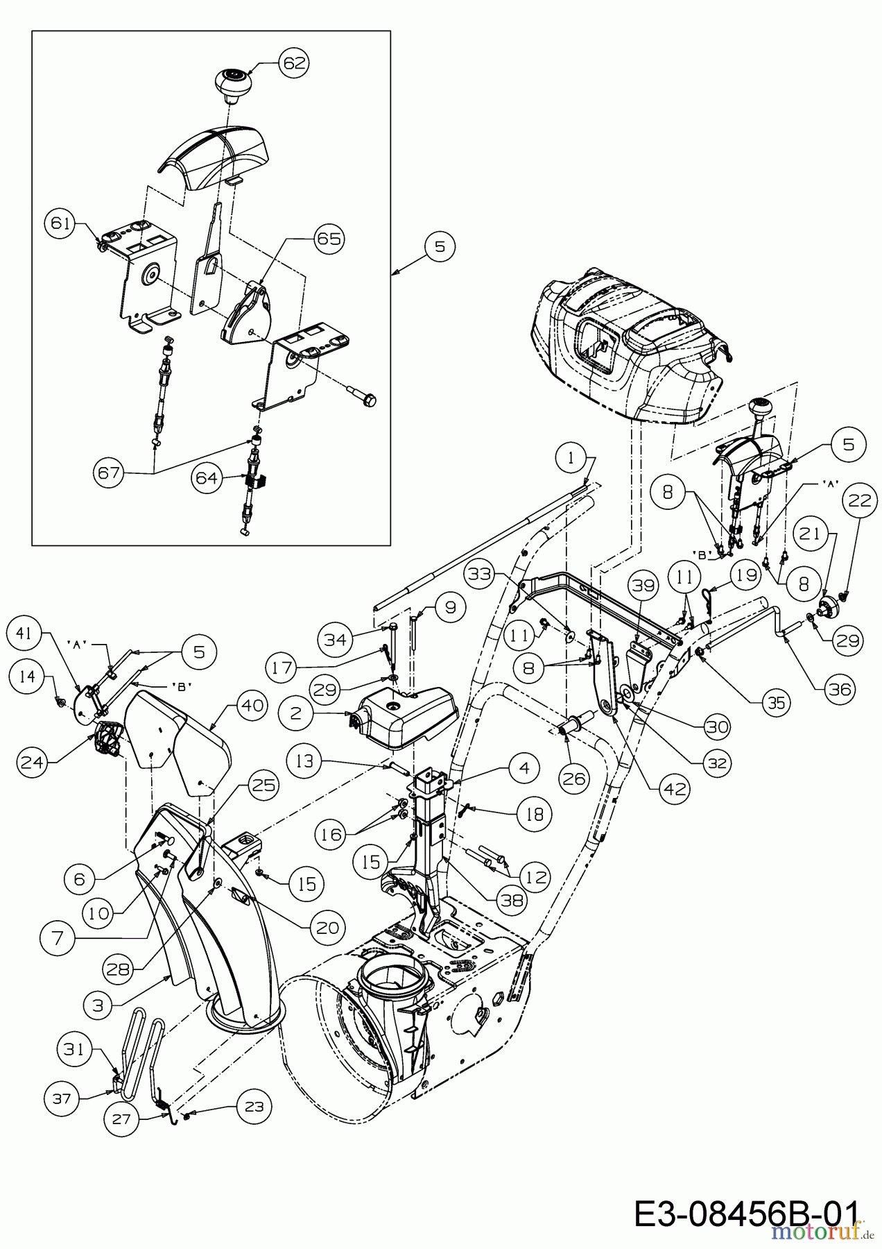  Wolf-Garten Schneefräsen Expert 7190 HD 31AY55SY650  (2015) Auswurfschacht, Joystick