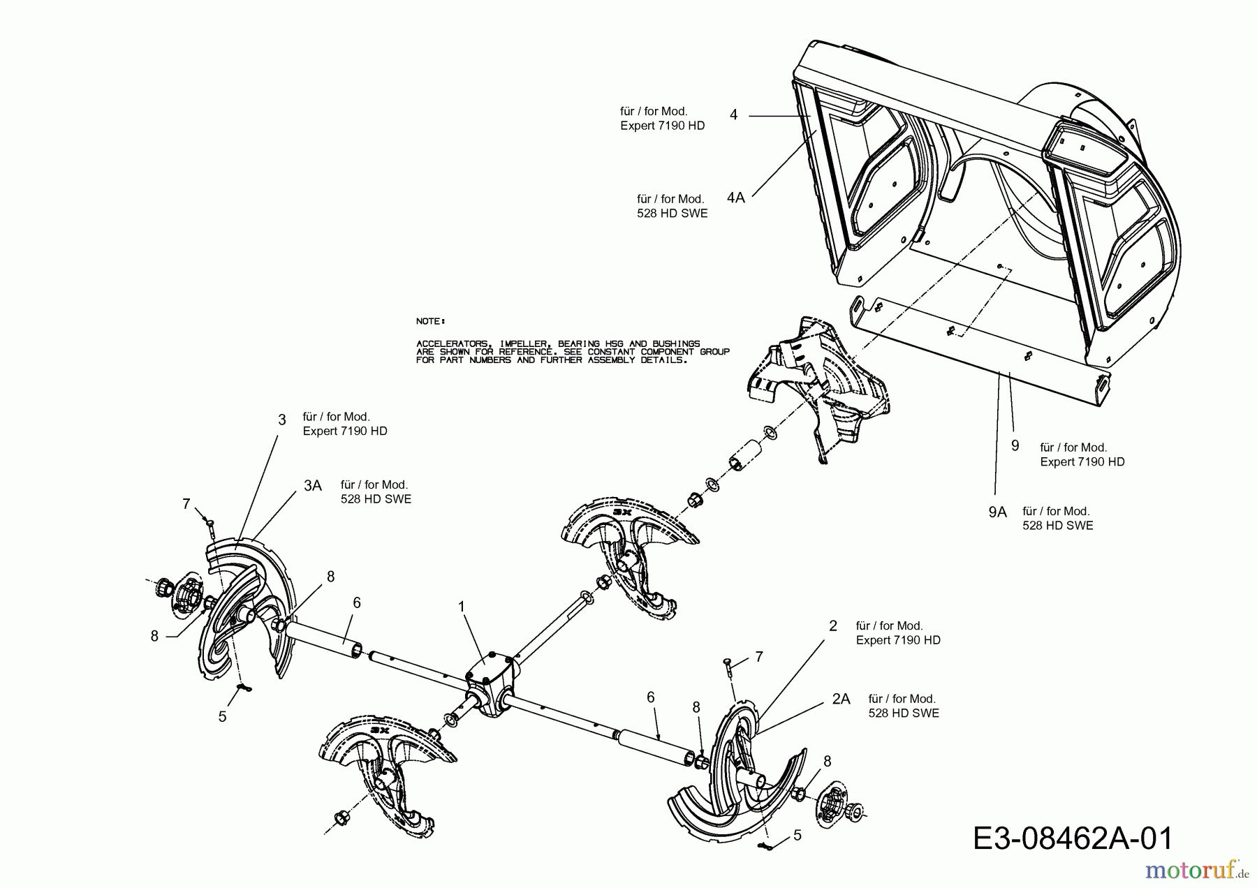  Wolf-Garten Schneefräsen Expert 7190 HD 31AY55SY650  (2014) Fräsgehäuse