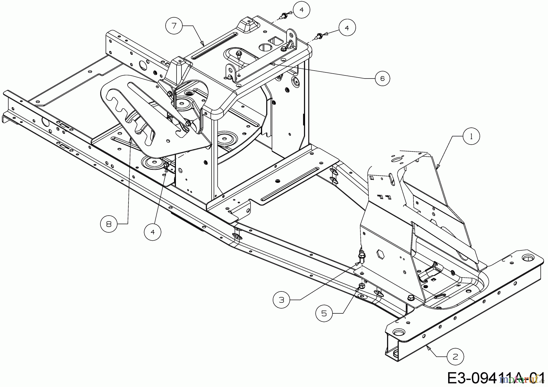  Wolf-Garten Rasentraktoren Scooter Pro Hydro 13A221HD650  (2017) Rahmen