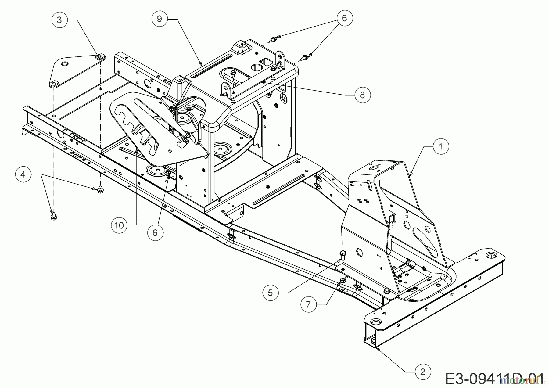  Wolf-Garten Rasentraktoren Scooter Pro Hydro 13A221HD650  (2019) Rahmen